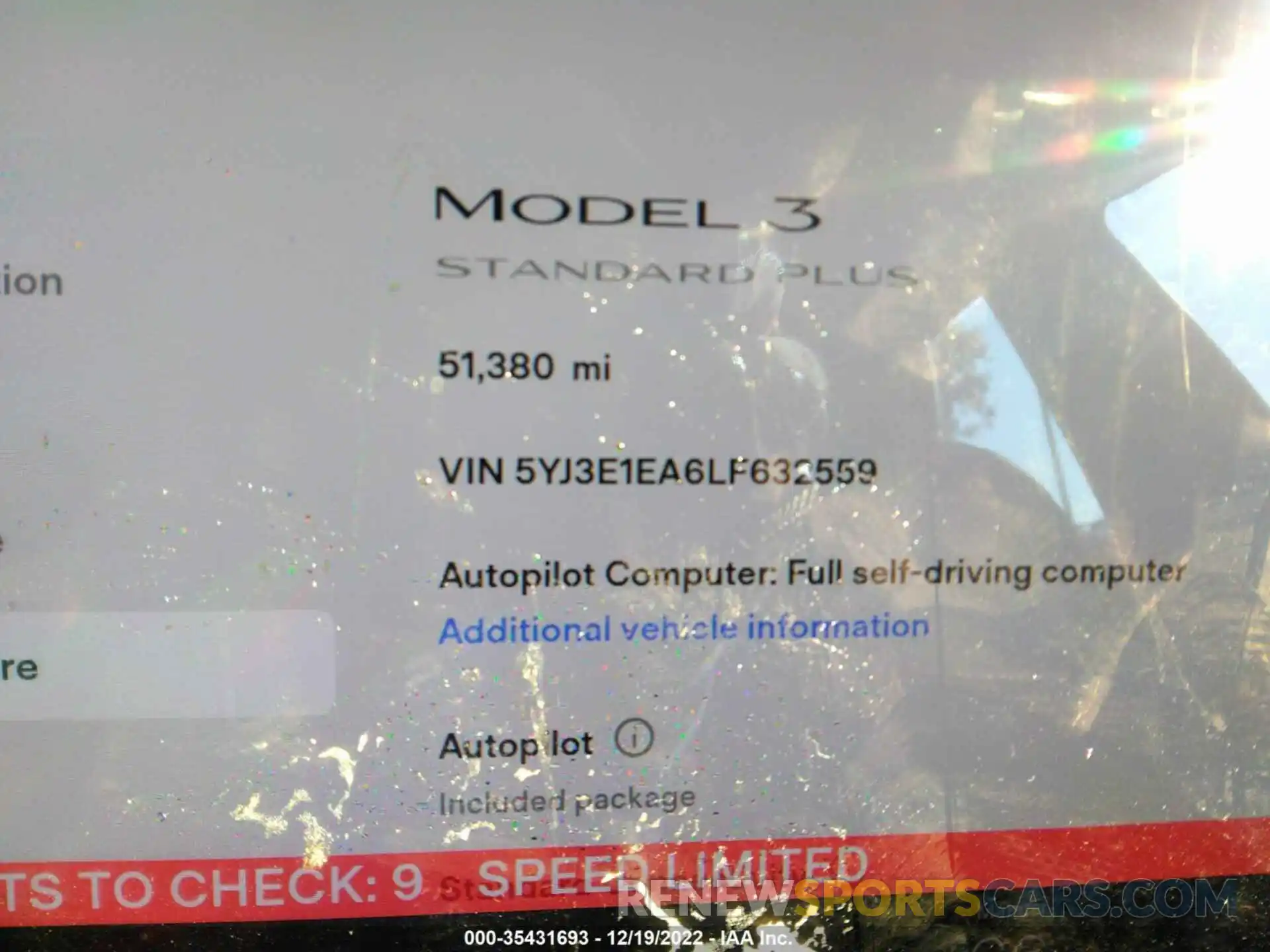 7 Photograph of a damaged car 5YJ3E1EA6LF632559 TESLA MODEL 3 2020