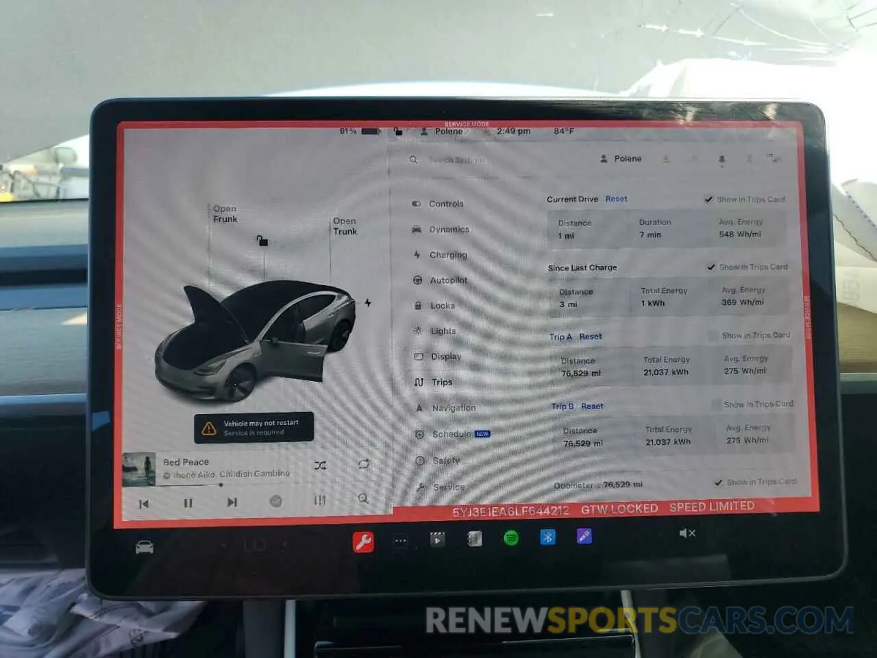 9 Photograph of a damaged car 5YJ3E1EA6LF644212 TESLA MODEL 3 2020