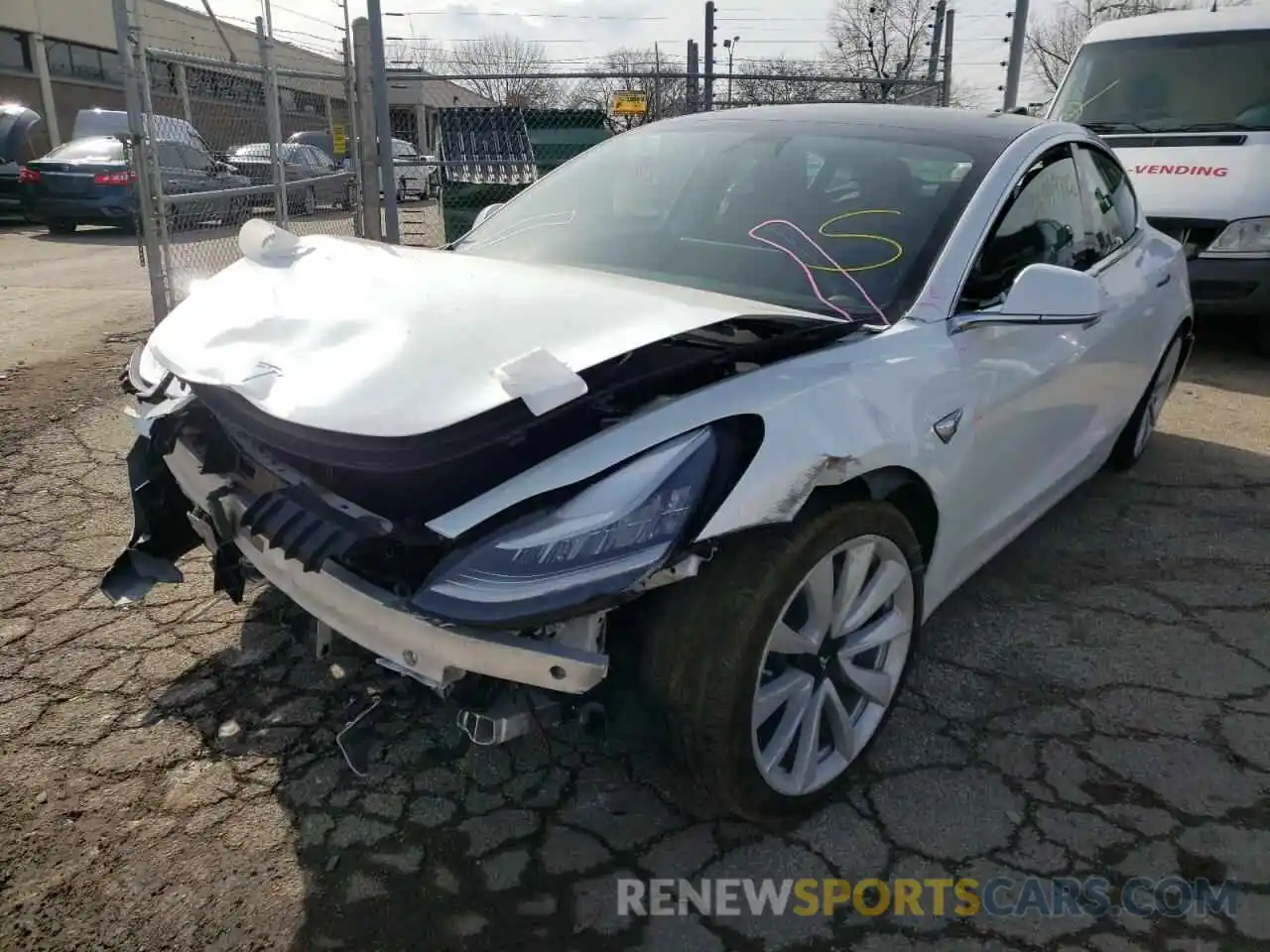 2 Photograph of a damaged car 5YJ3E1EA6LF661625 TESLA MODEL 3 2020