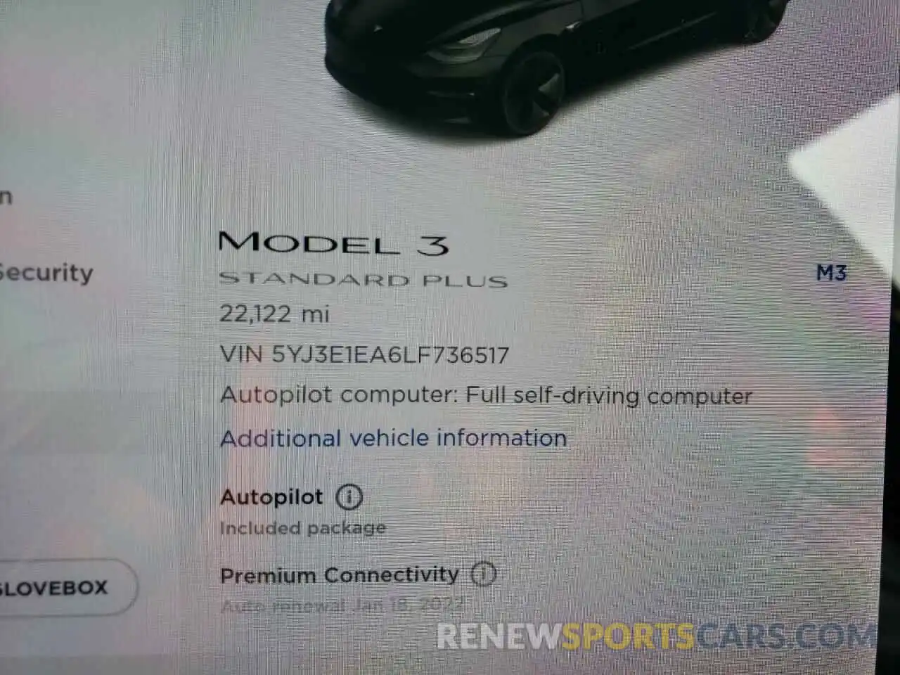 8 Photograph of a damaged car 5YJ3E1EA6LF736517 TESLA MODEL 3 2020