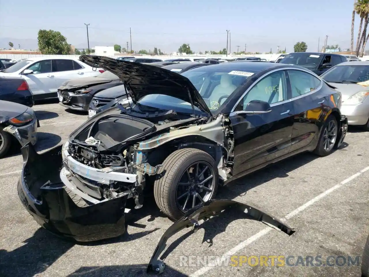 2 Photograph of a damaged car 5YJ3E1EA6LF738106 TESLA MODEL 3 2020