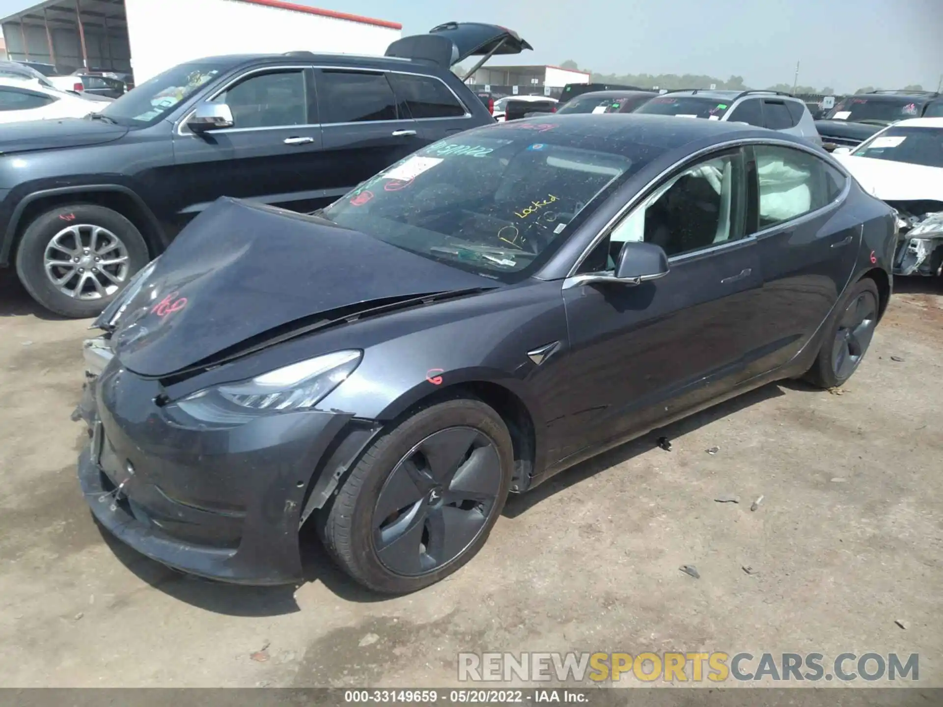 2 Photograph of a damaged car 5YJ3E1EA6LF739336 TESLA MODEL 3 2020