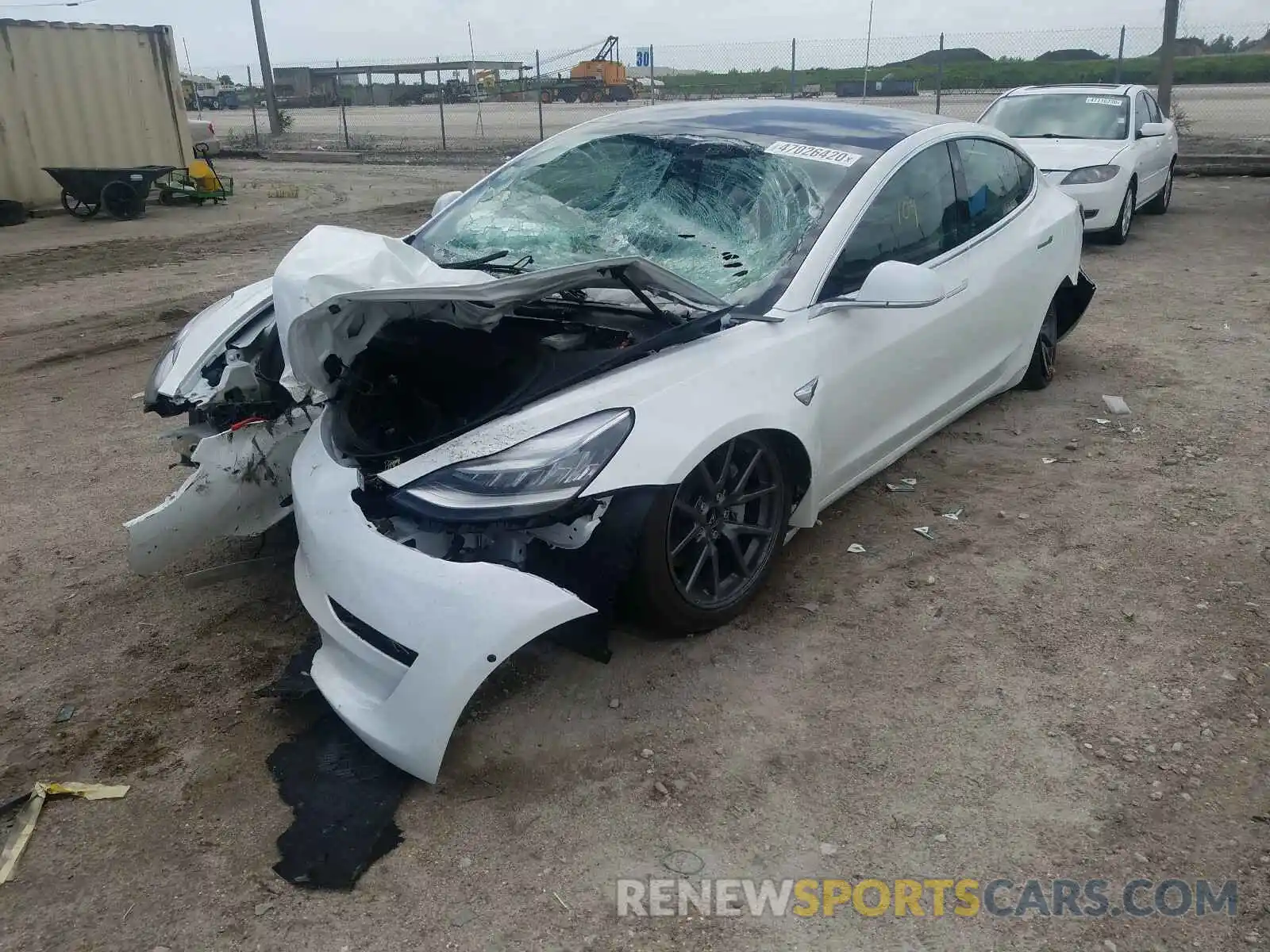 2 Photograph of a damaged car 5YJ3E1EA6LF740549 TESLA MODEL 3 2020