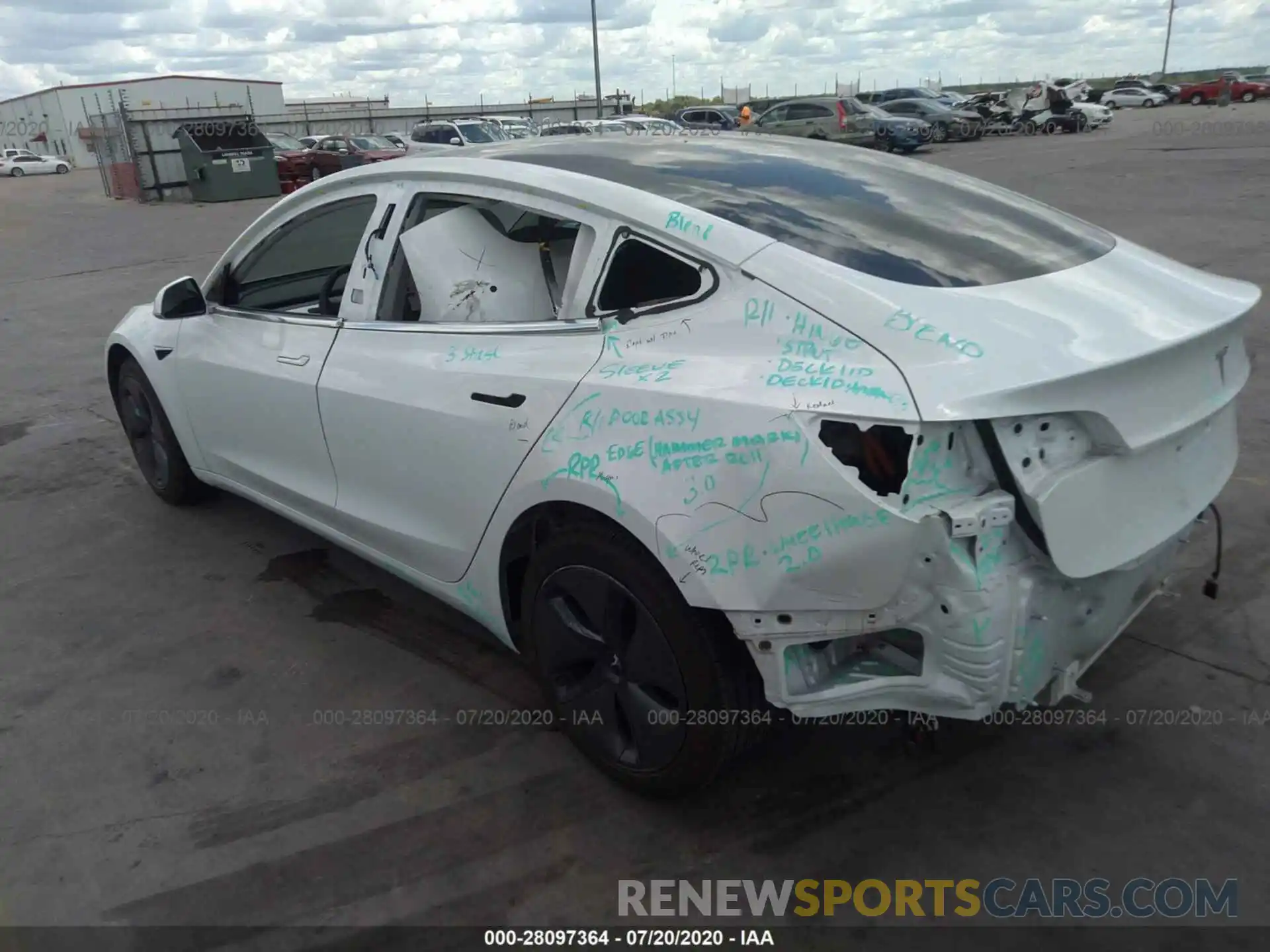 3 Photograph of a damaged car 5YJ3E1EA7LF591102 TESLA MODEL 3 2020