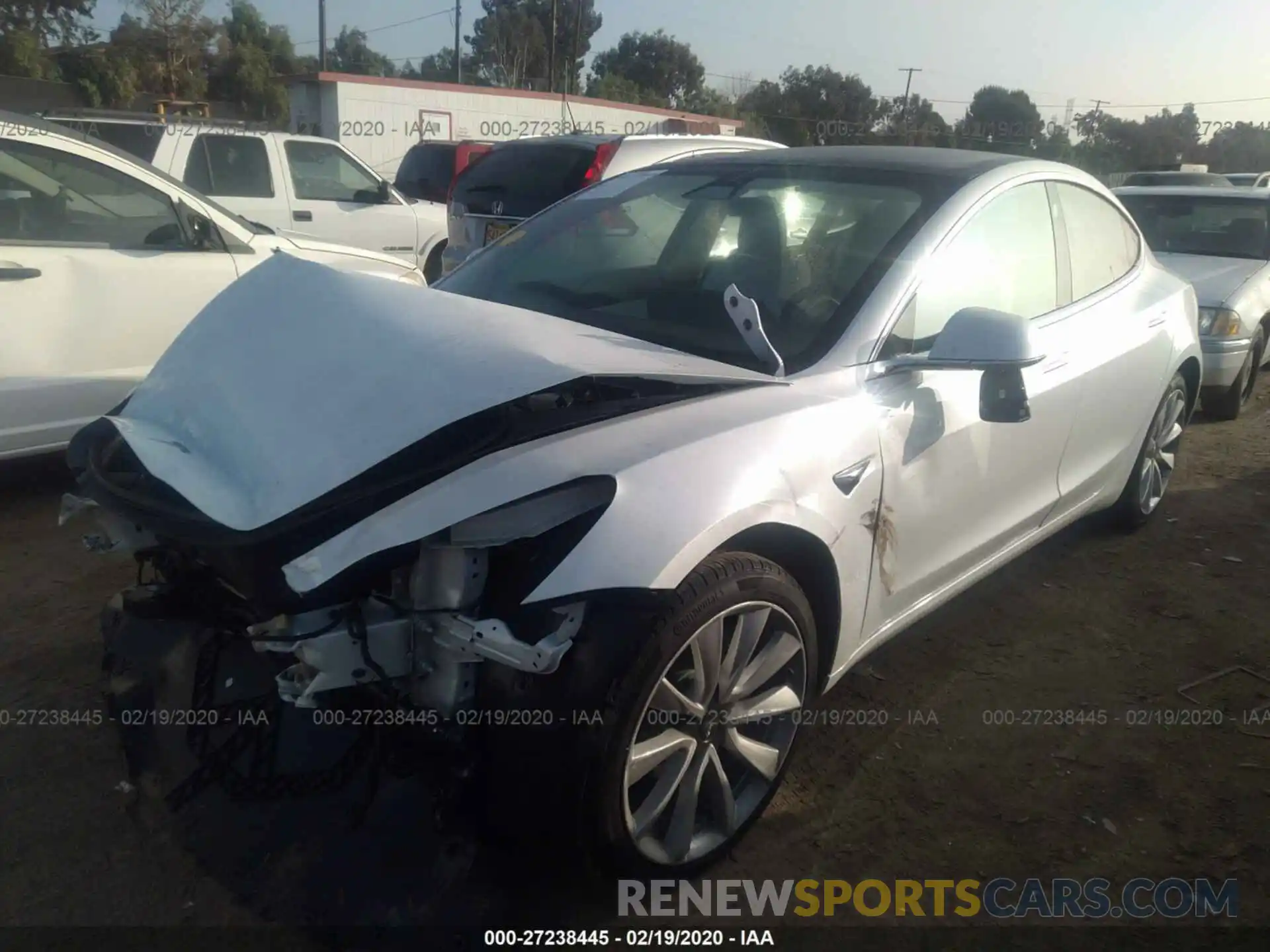 2 Photograph of a damaged car 5YJ3E1EA7LF599426 TESLA MODEL 3 2020