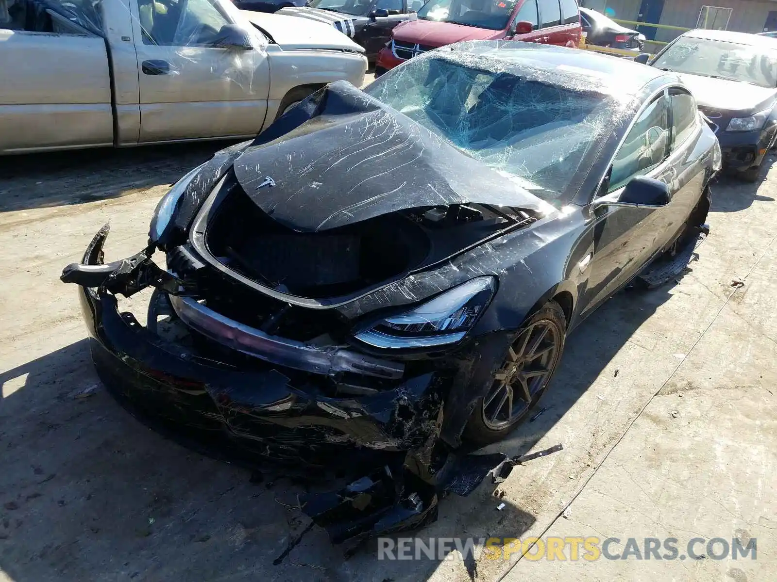 2 Photograph of a damaged car 5YJ3E1EA7LF611302 TESLA MODEL 3 2020