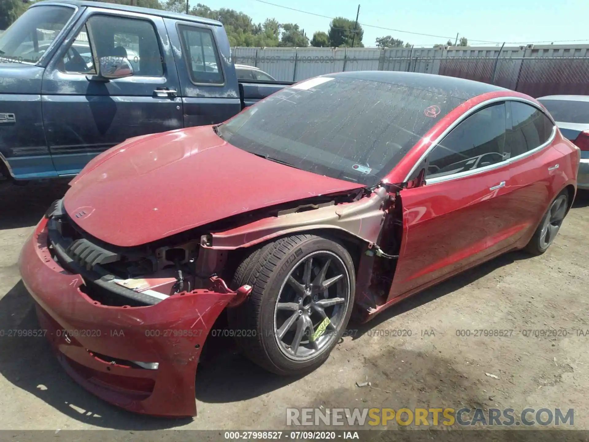 2 Photograph of a damaged car 5YJ3E1EA7LF630822 TESLA MODEL 3 2020