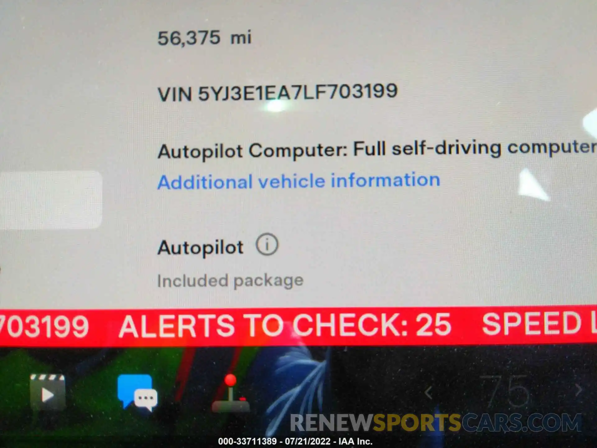 7 Photograph of a damaged car 5YJ3E1EA7LF703199 TESLA MODEL 3 2020