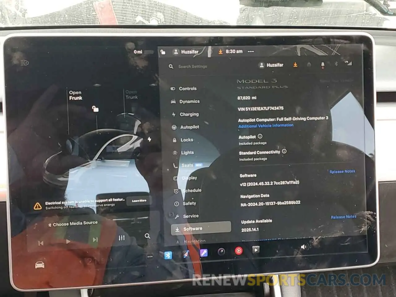 9 Photograph of a damaged car 5YJ3E1EA7LF743475 TESLA MODEL 3 2020
