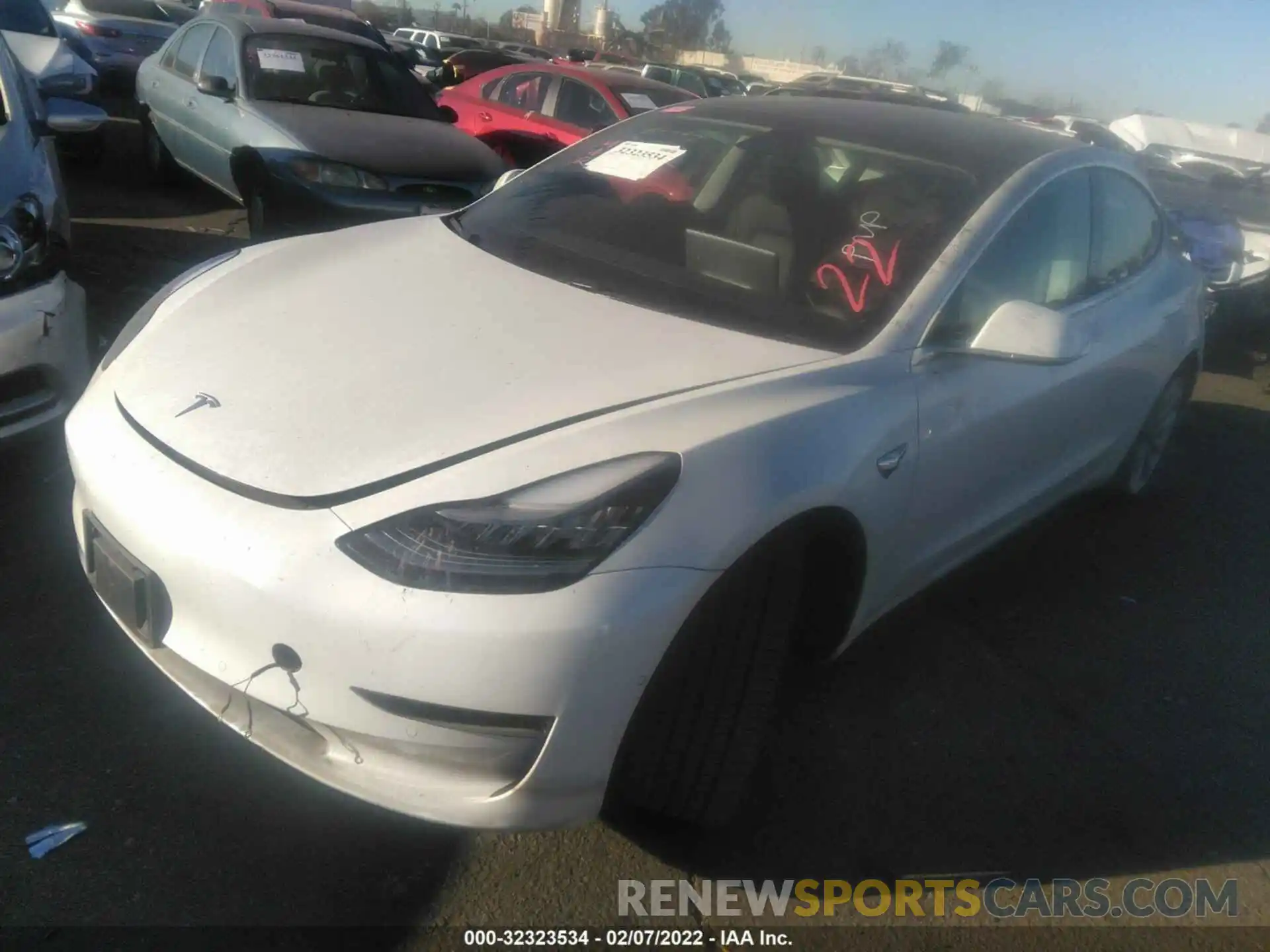 2 Photograph of a damaged car 5YJ3E1EA7LF745923 TESLA MODEL 3 2020