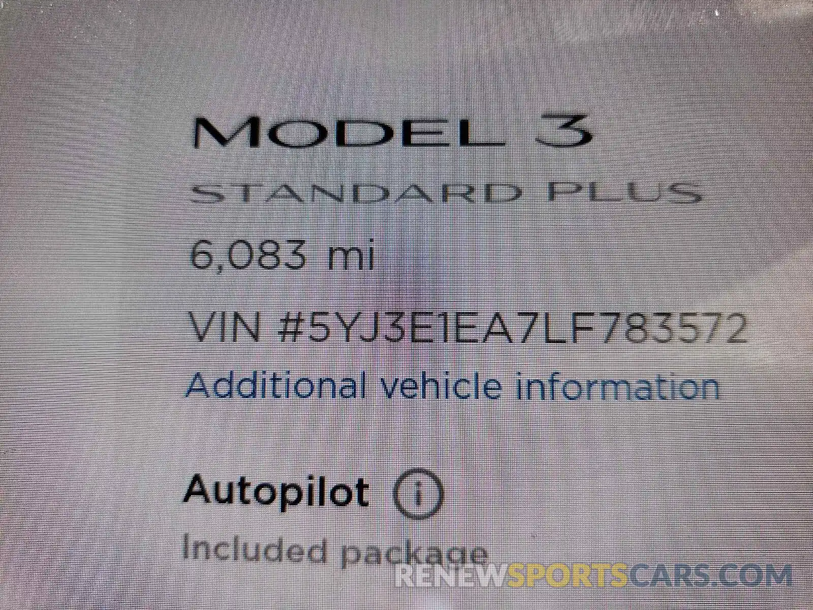 8 Photograph of a damaged car 5YJ3E1EA7LF783572 TESLA MODEL 3 2020