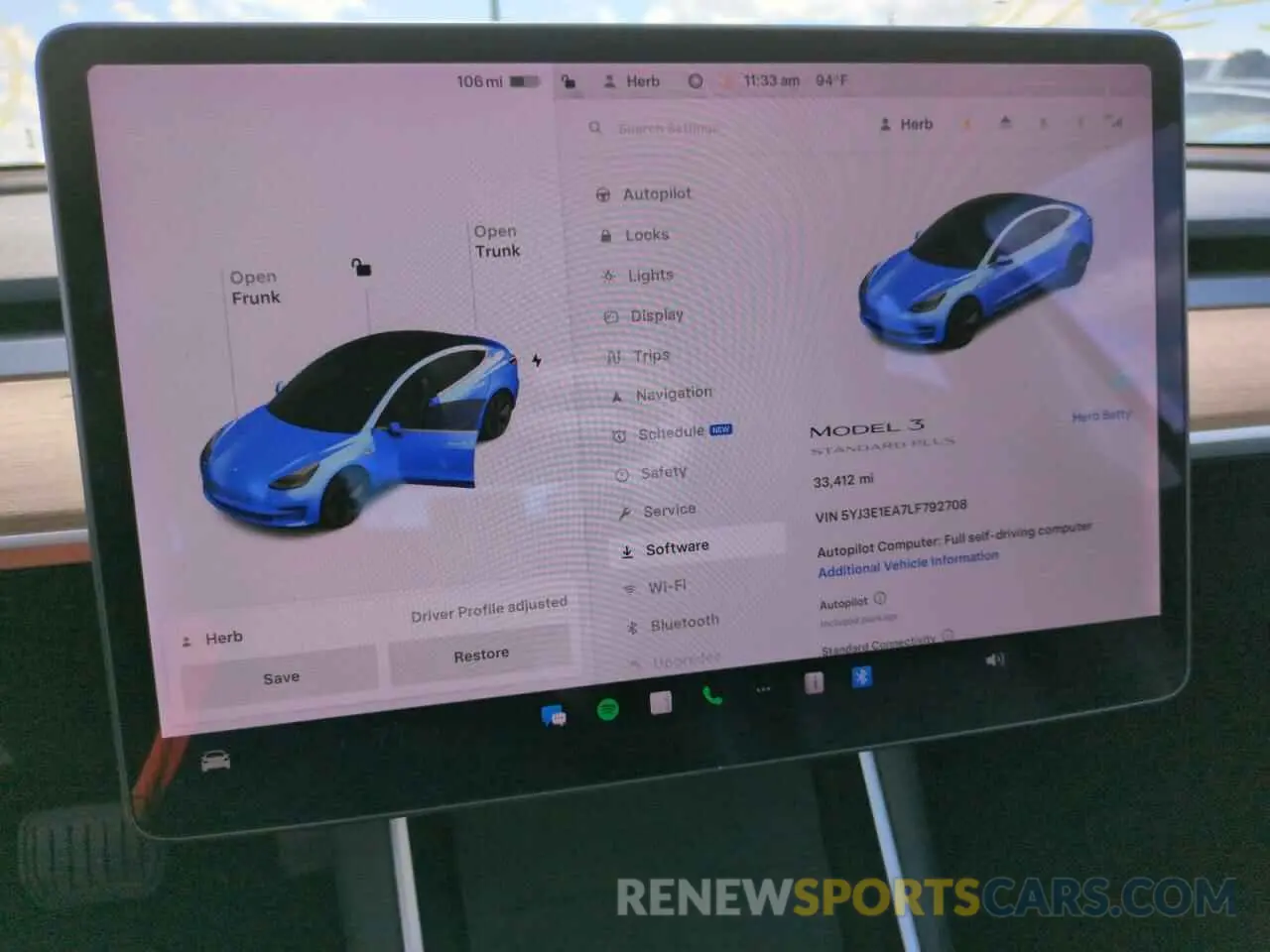 9 Photograph of a damaged car 5YJ3E1EA7LF792708 TESLA MODEL 3 2020