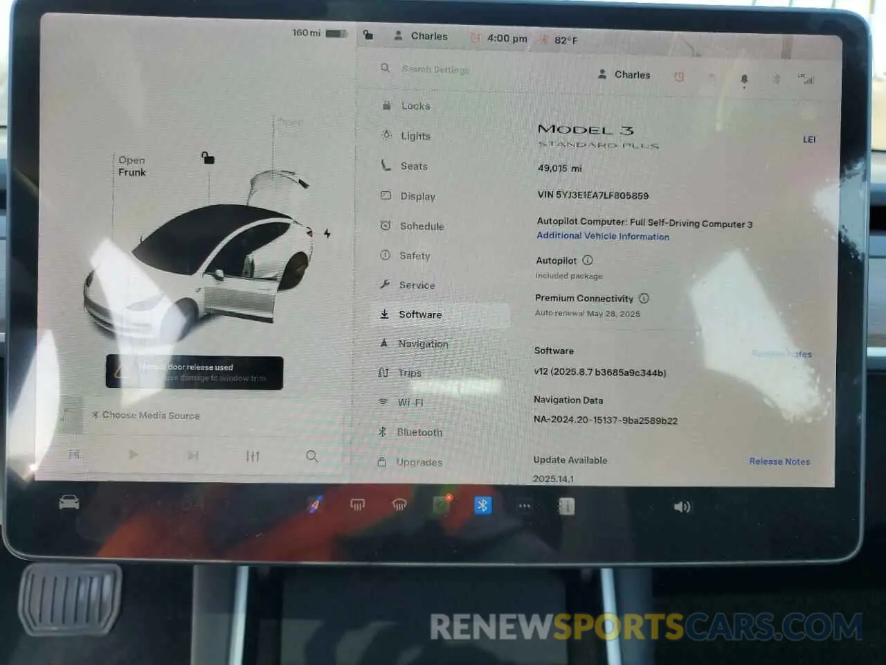 9 Photograph of a damaged car 5YJ3E1EA7LF805859 TESLA MODEL 3 2020