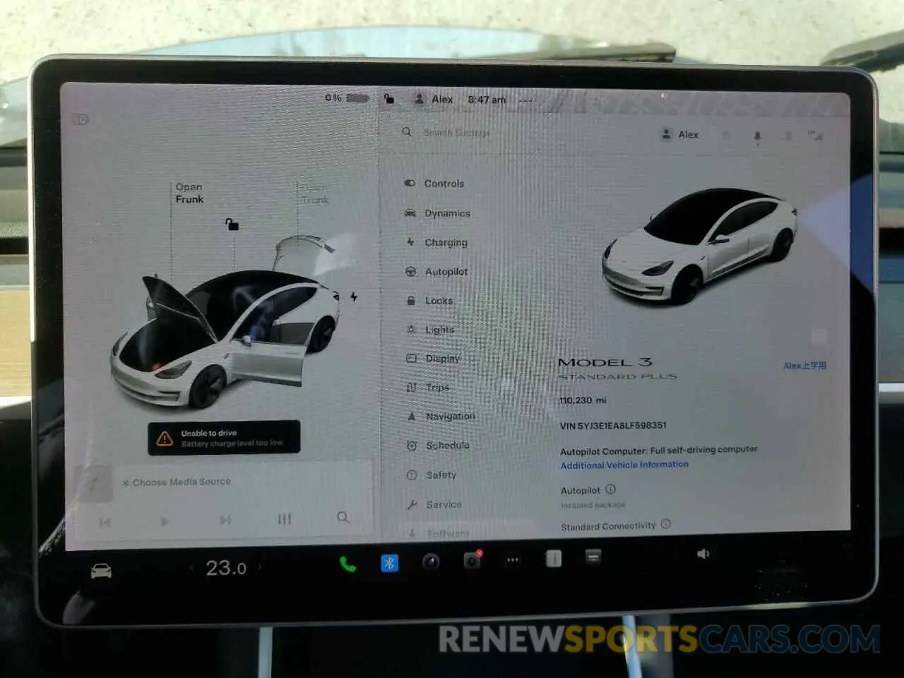 9 Photograph of a damaged car 5YJ3E1EA8LF598351 TESLA MODEL 3 2020