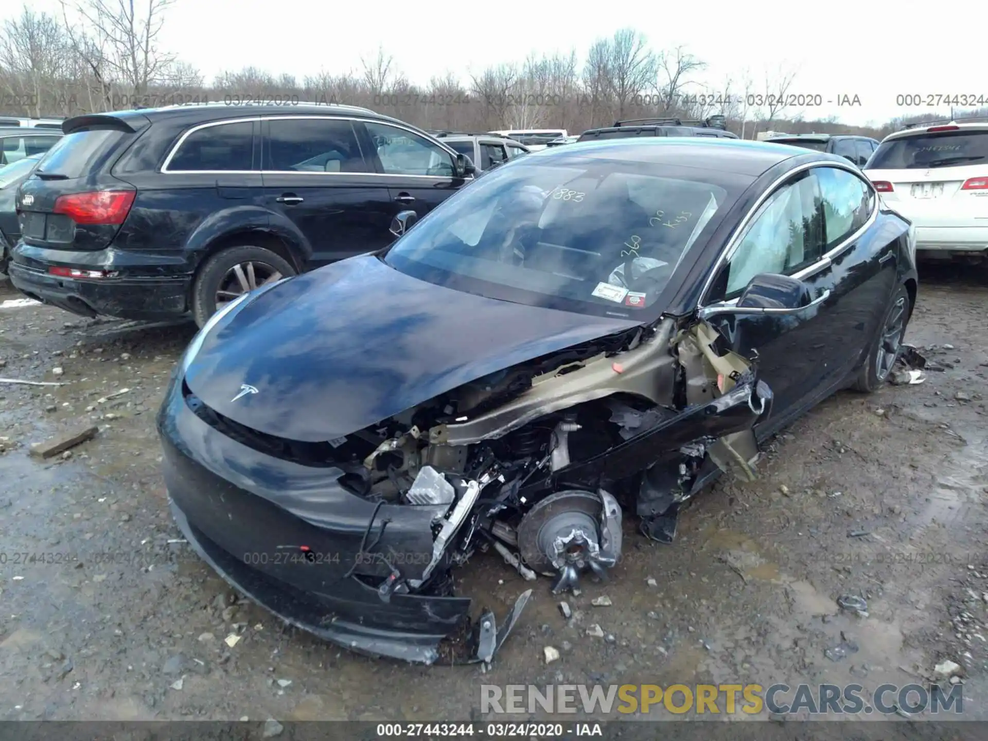 2 Photograph of a damaged car 5YJ3E1EA8LF606416 TESLA MODEL 3 2020