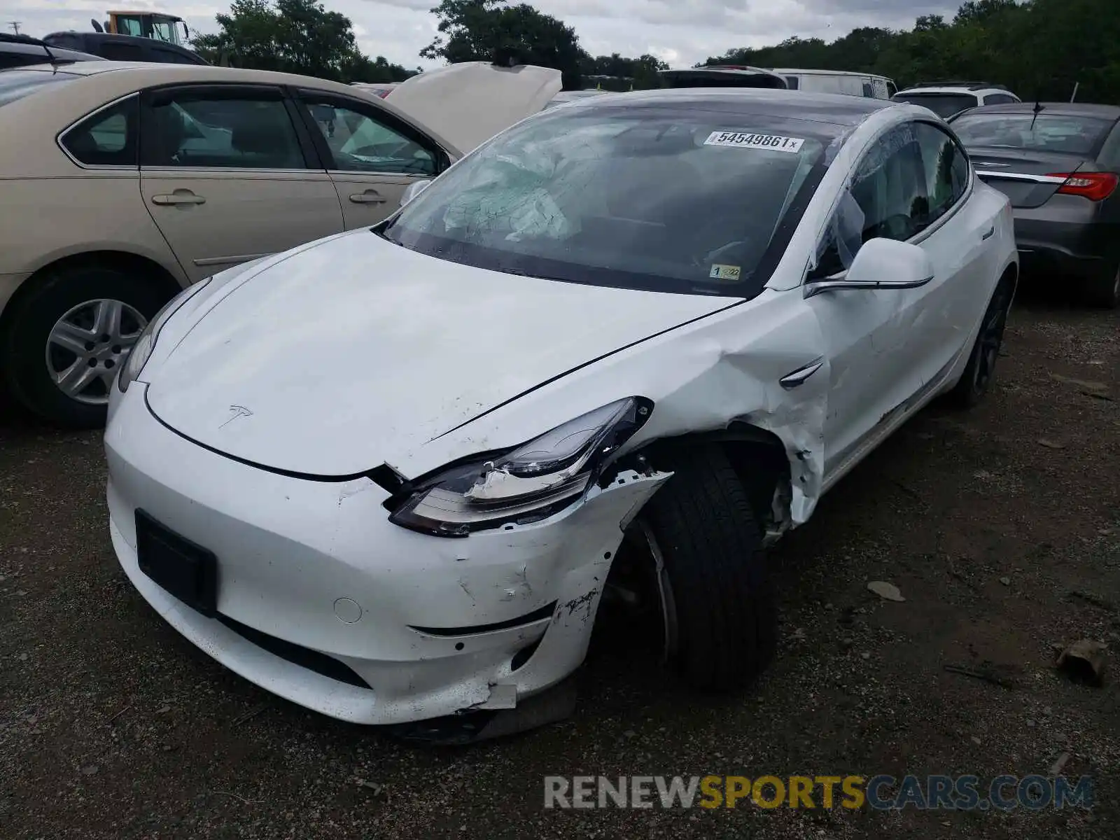 2 Photograph of a damaged car 5YJ3E1EA8LF610532 TESLA MODEL 3 2020