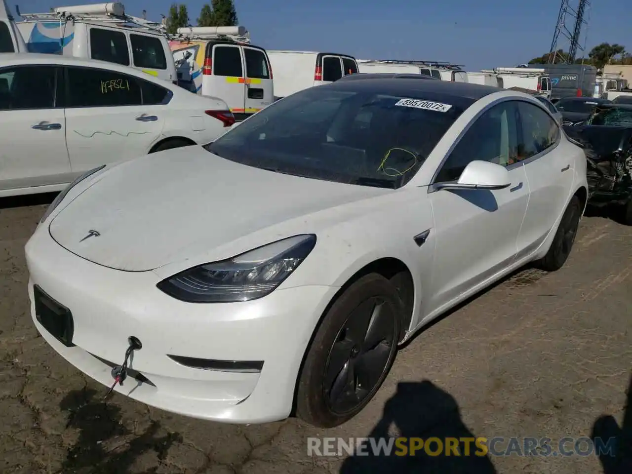 2 Photograph of a damaged car 5YJ3E1EA8LF631350 TESLA MODEL 3 2020