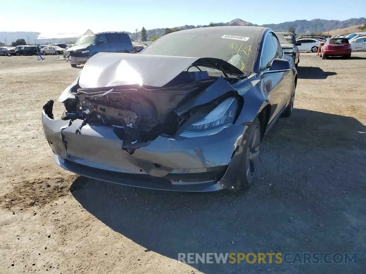 2 Photograph of a damaged car 5YJ3E1EA8LF643952 TESLA MODEL 3 2020