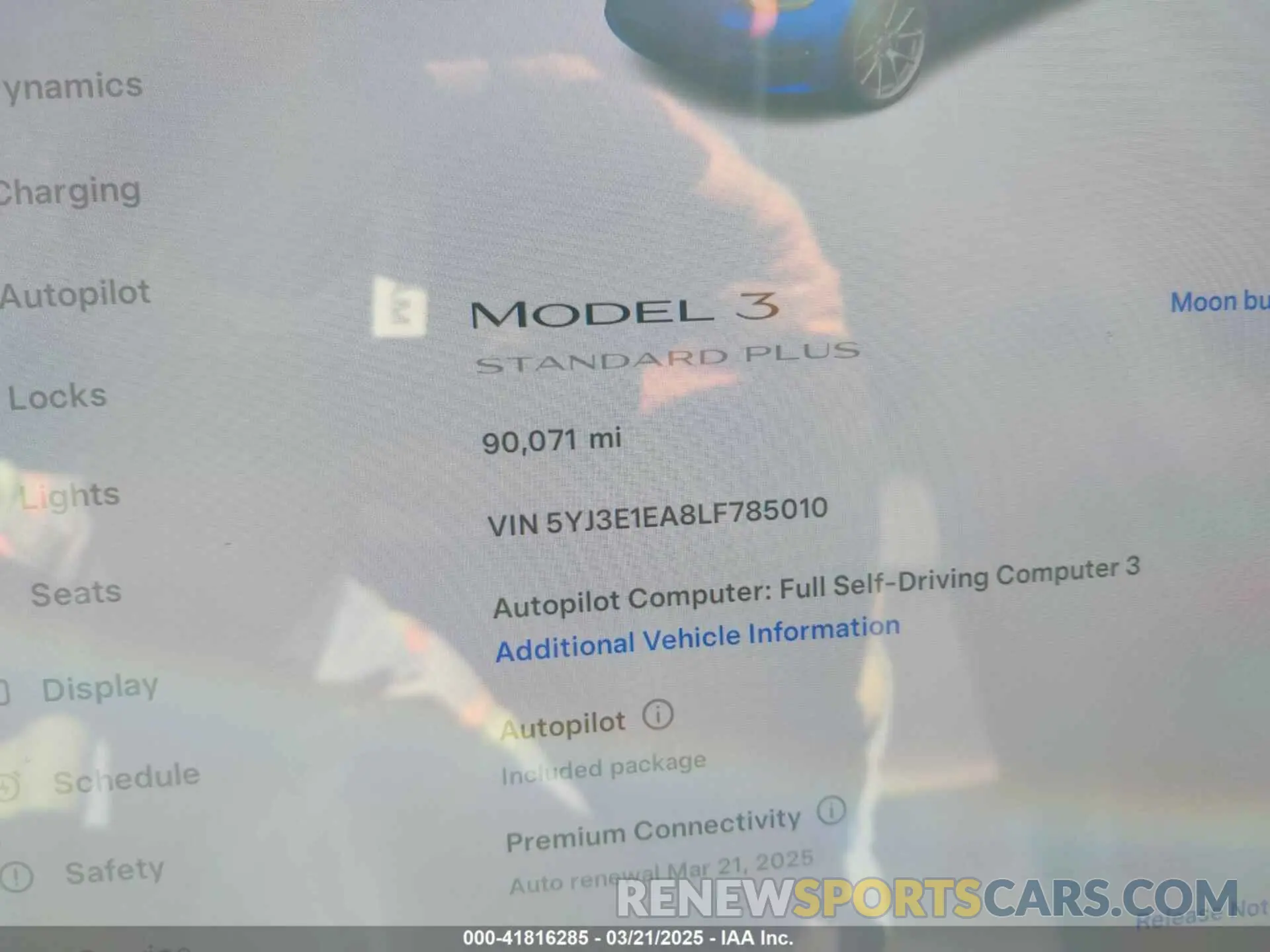 15 Photograph of a damaged car 5YJ3E1EA8LF785010 TESLA MODEL 3 2020