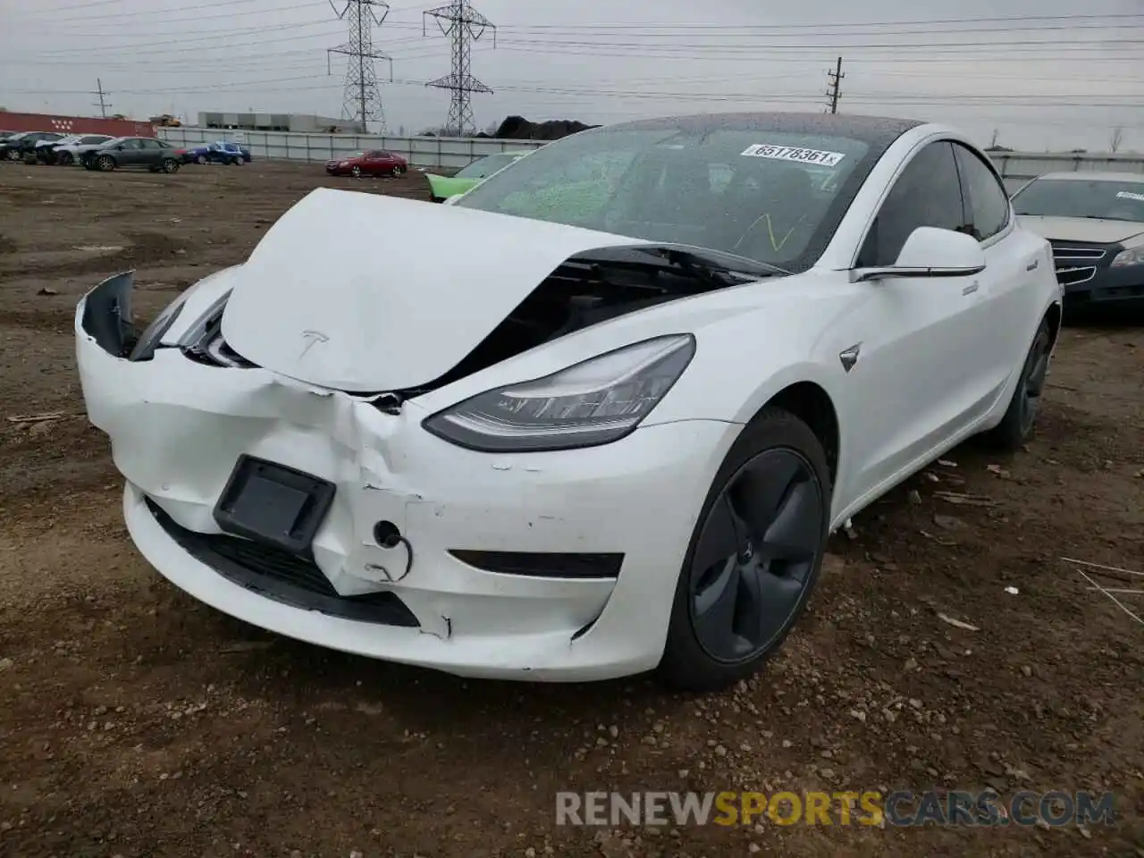 2 Photograph of a damaged car 5YJ3E1EA8LF785380 TESLA MODEL 3 2020