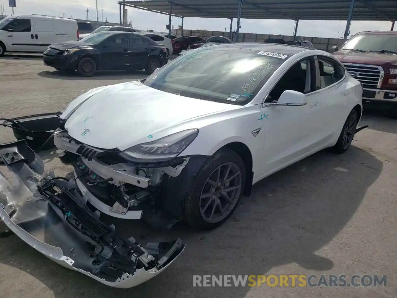 2 Photograph of a damaged car 5YJ3E1EA9LF612449 TESLA MODEL 3 2020