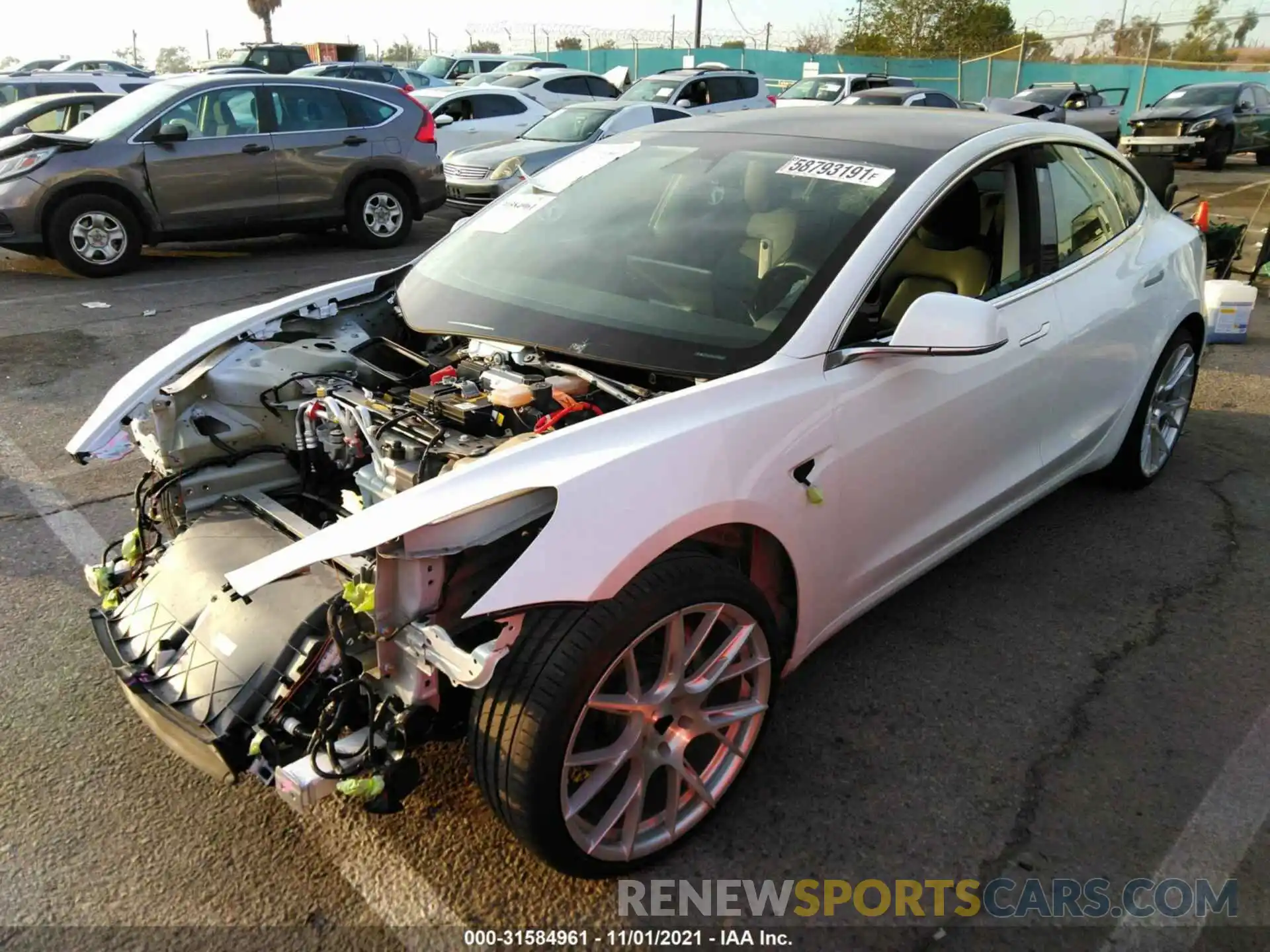 2 Photograph of a damaged car 5YJ3E1EA9LF632622 TESLA MODEL 3 2020