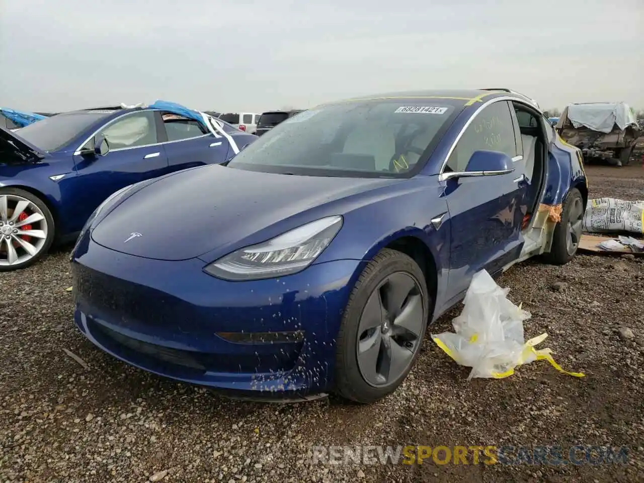 2 Photograph of a damaged car 5YJ3E1EA9LF740934 TESLA MODEL 3 2020