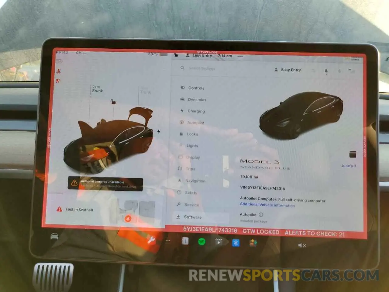 9 Photograph of a damaged car 5YJ3E1EA9LF743316 TESLA MODEL 3 2020