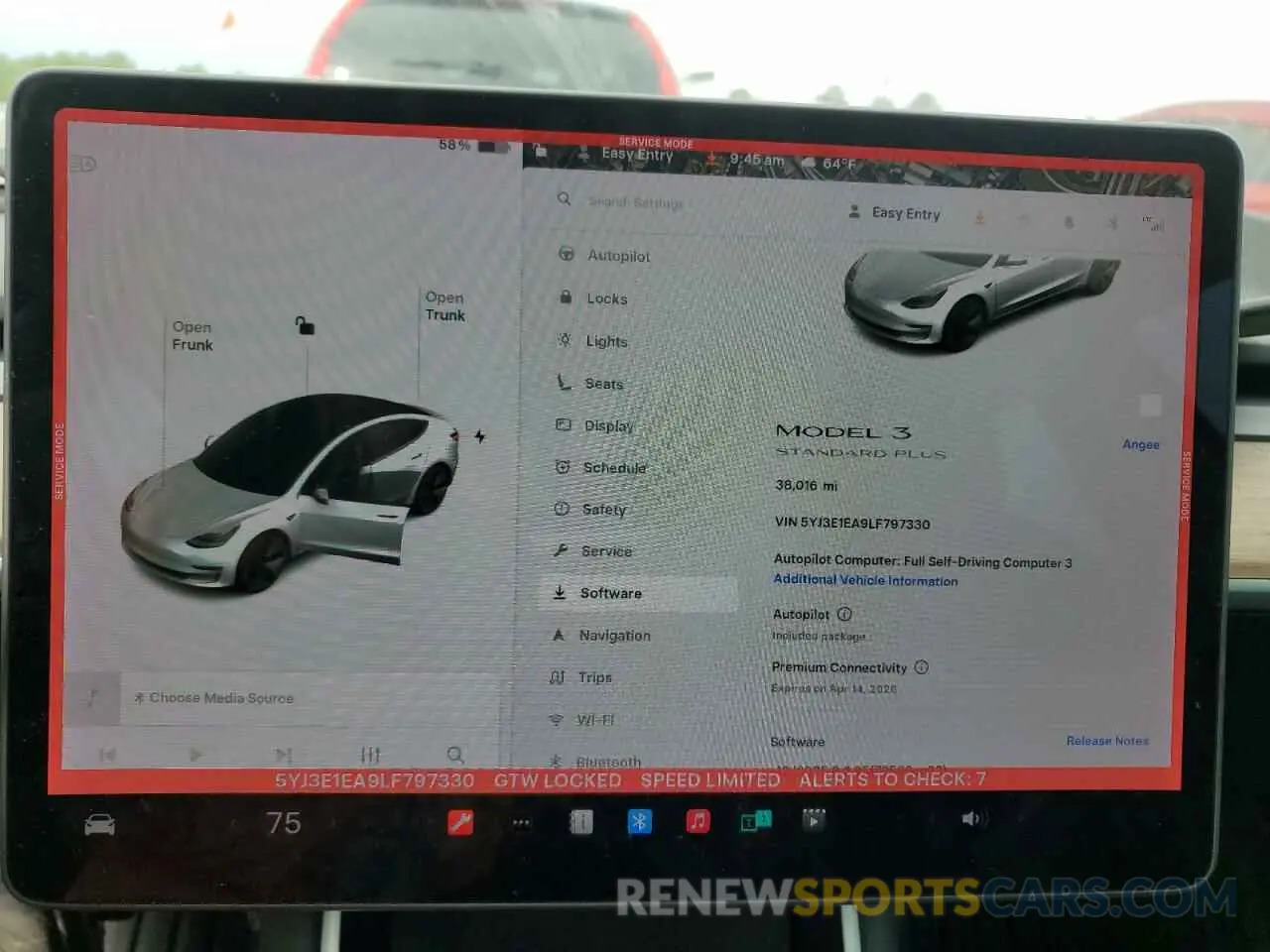 9 Photograph of a damaged car 5YJ3E1EA9LF797330 TESLA MODEL 3 2020