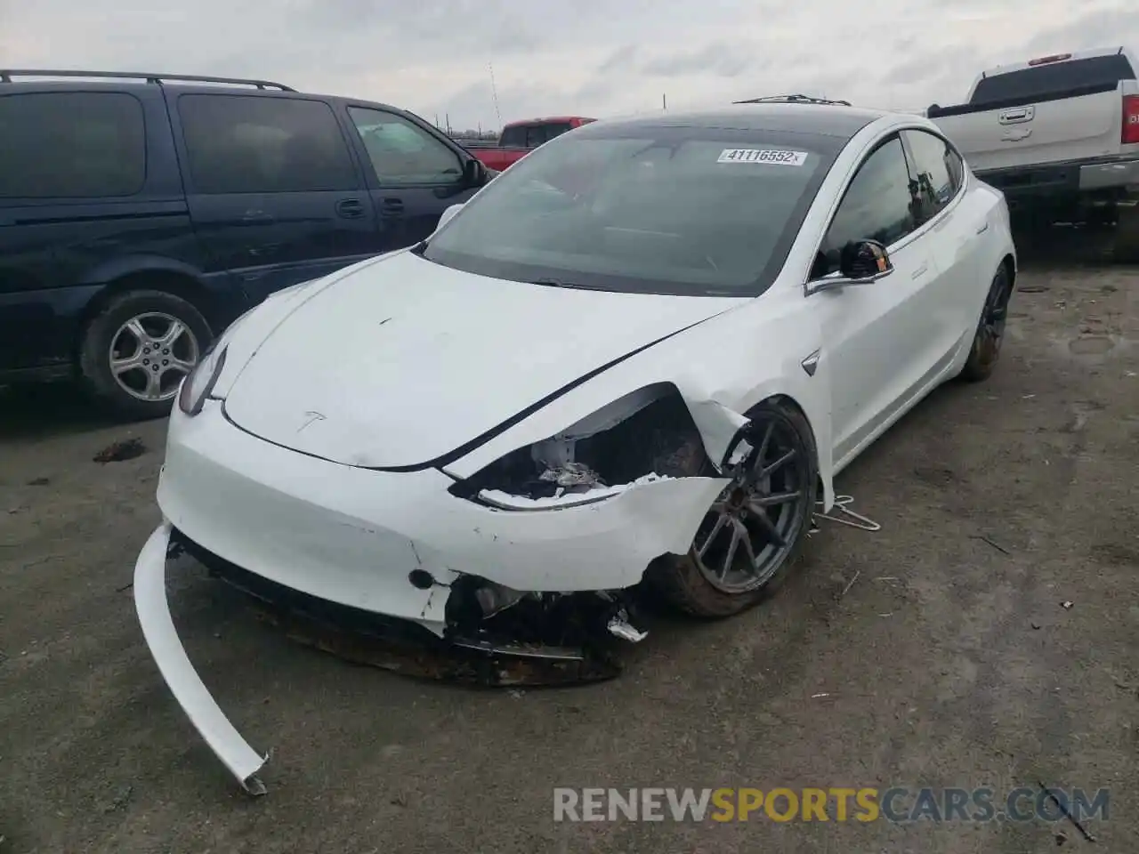 2 Photograph of a damaged car 5YJ3E1EA9LF797358 TESLA MODEL 3 2020