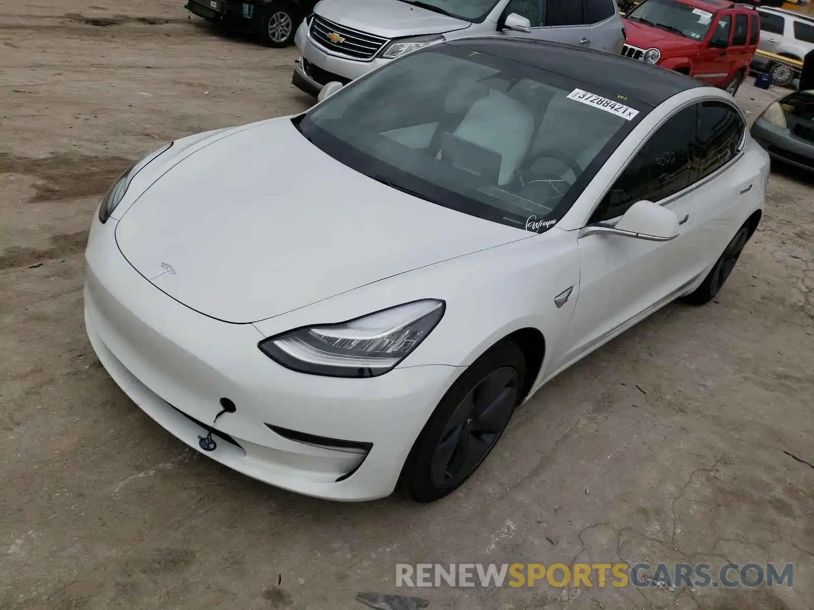 2 Photograph of a damaged car 5YJ3E1EA9LF797778 TESLA MODEL 3 2020