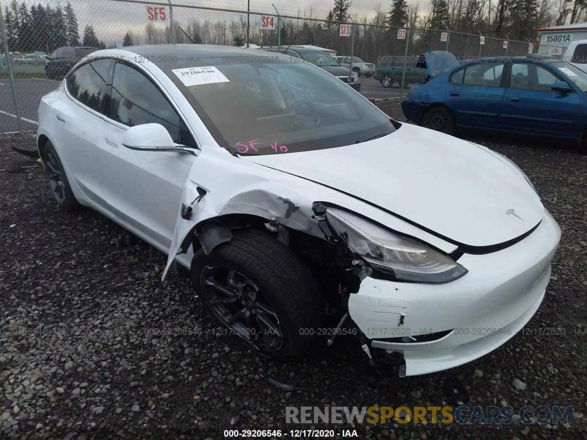 1 Photograph of a damaged car 5YJ3E1EA9LF804003 TESLA MODEL 3 2020