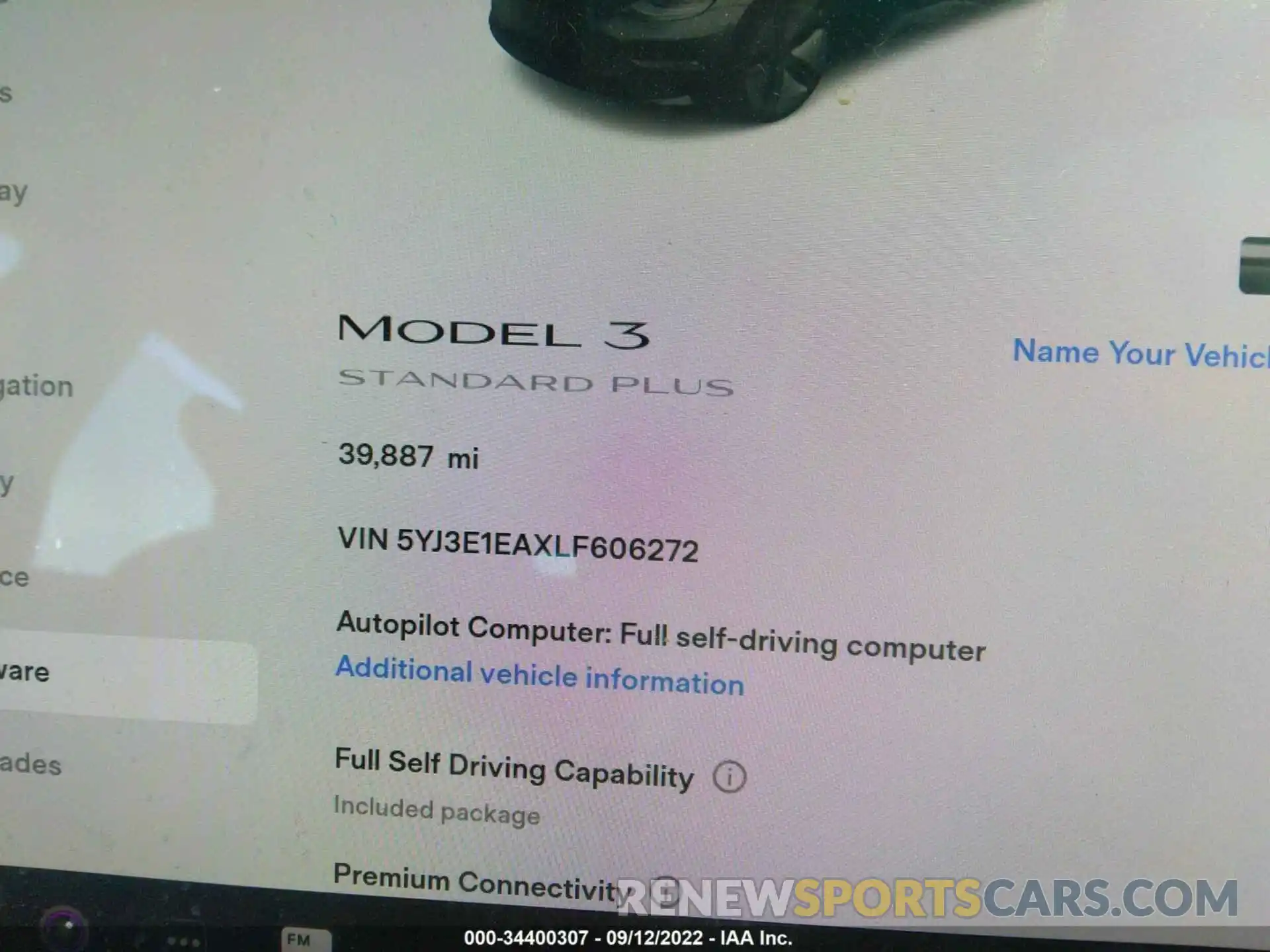 9 Photograph of a damaged car 5YJ3E1EAXLF606272 TESLA MODEL 3 2020