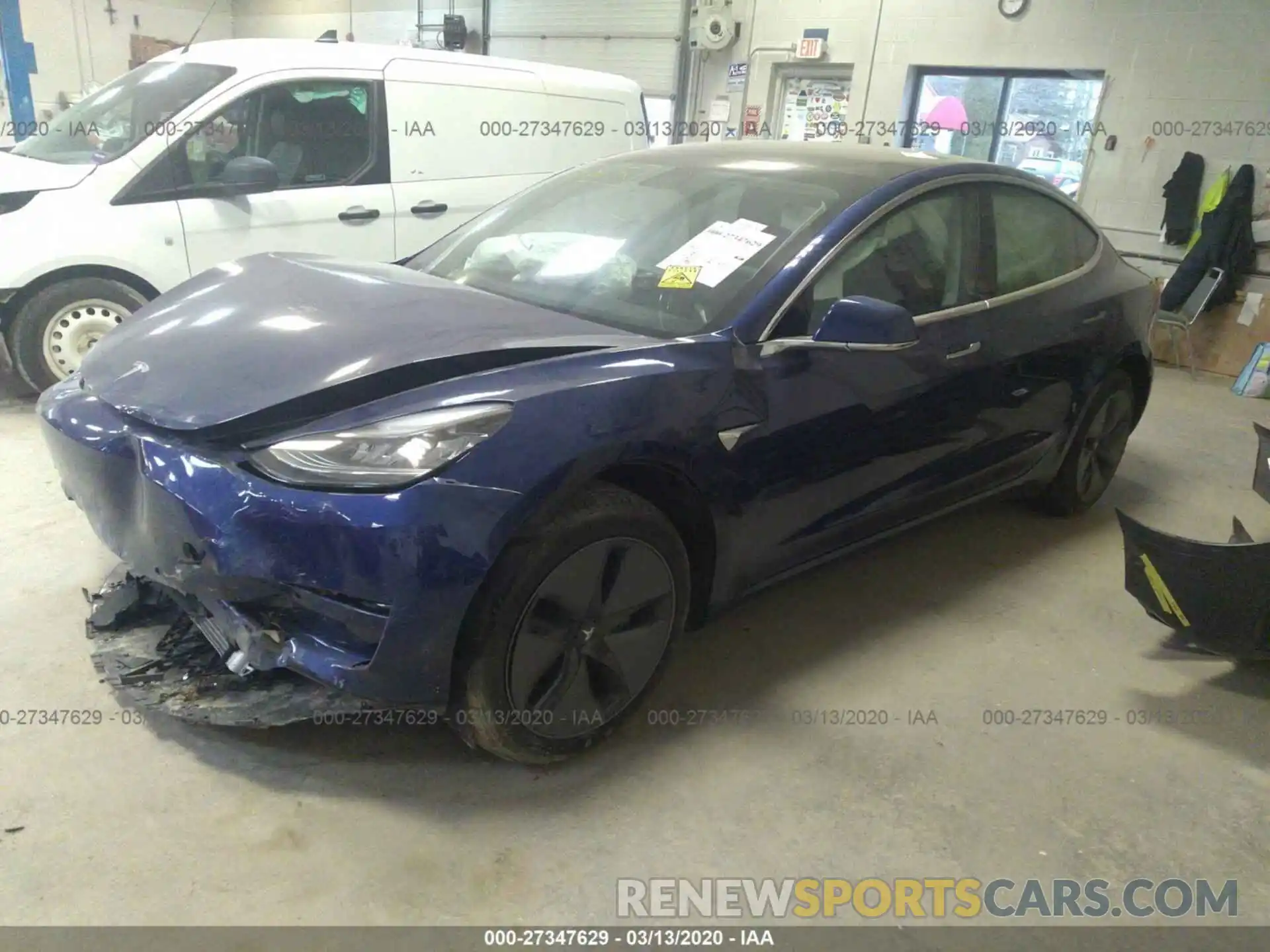 2 Photograph of a damaged car 5YJ3E1EAXLF612055 TESLA MODEL 3 2020