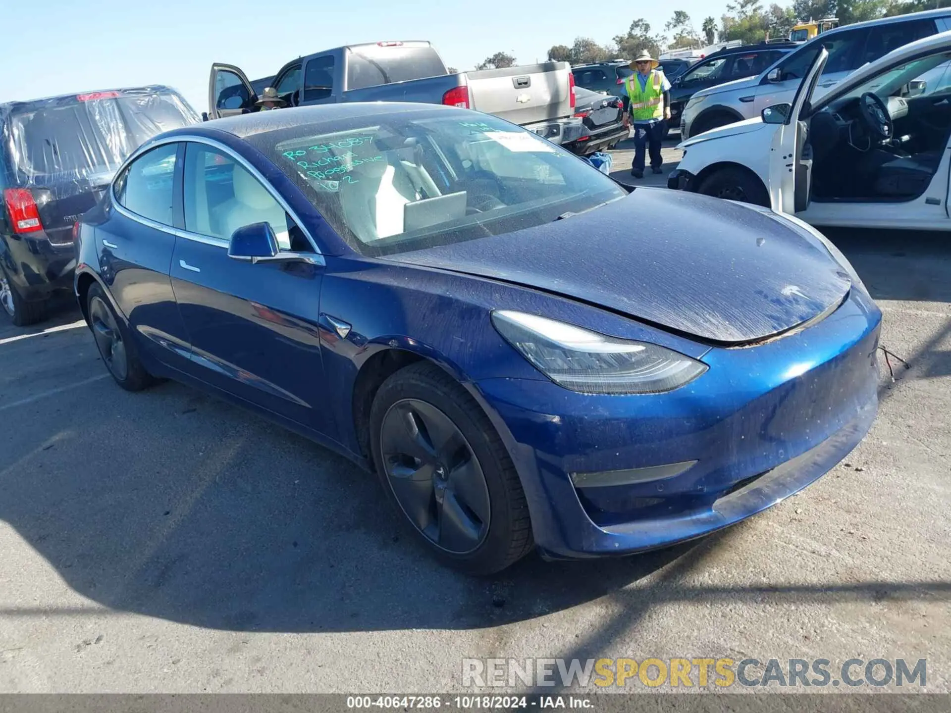 1 Photograph of a damaged car 5YJ3E1EAXLF615151 TESLA MODEL 3 2020