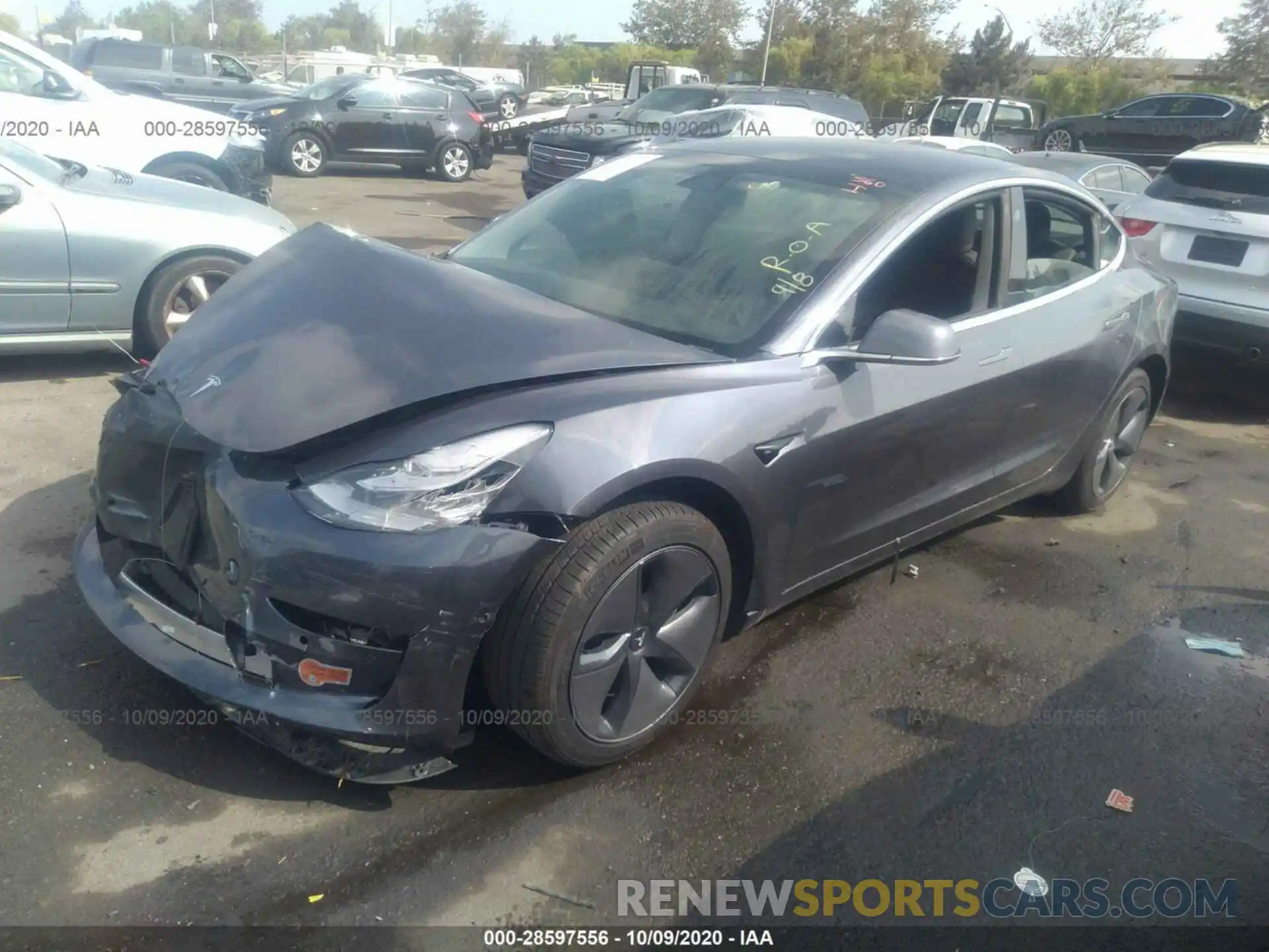 2 Photograph of a damaged car 5YJ3E1EAXLF630409 TESLA MODEL 3 2020