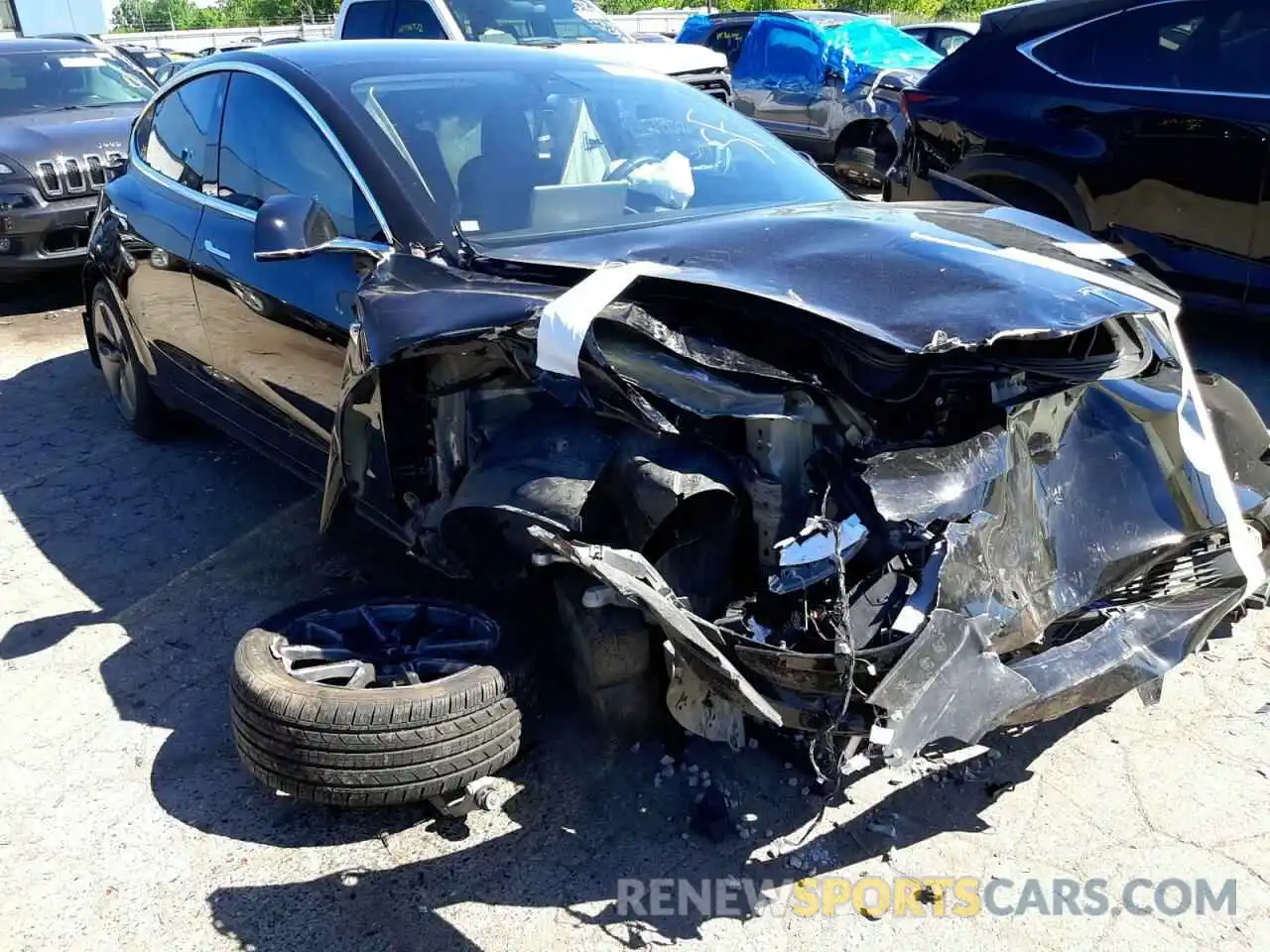 1 Photograph of a damaged car 5YJ3E1EAXLF643774 TESLA MODEL 3 2020