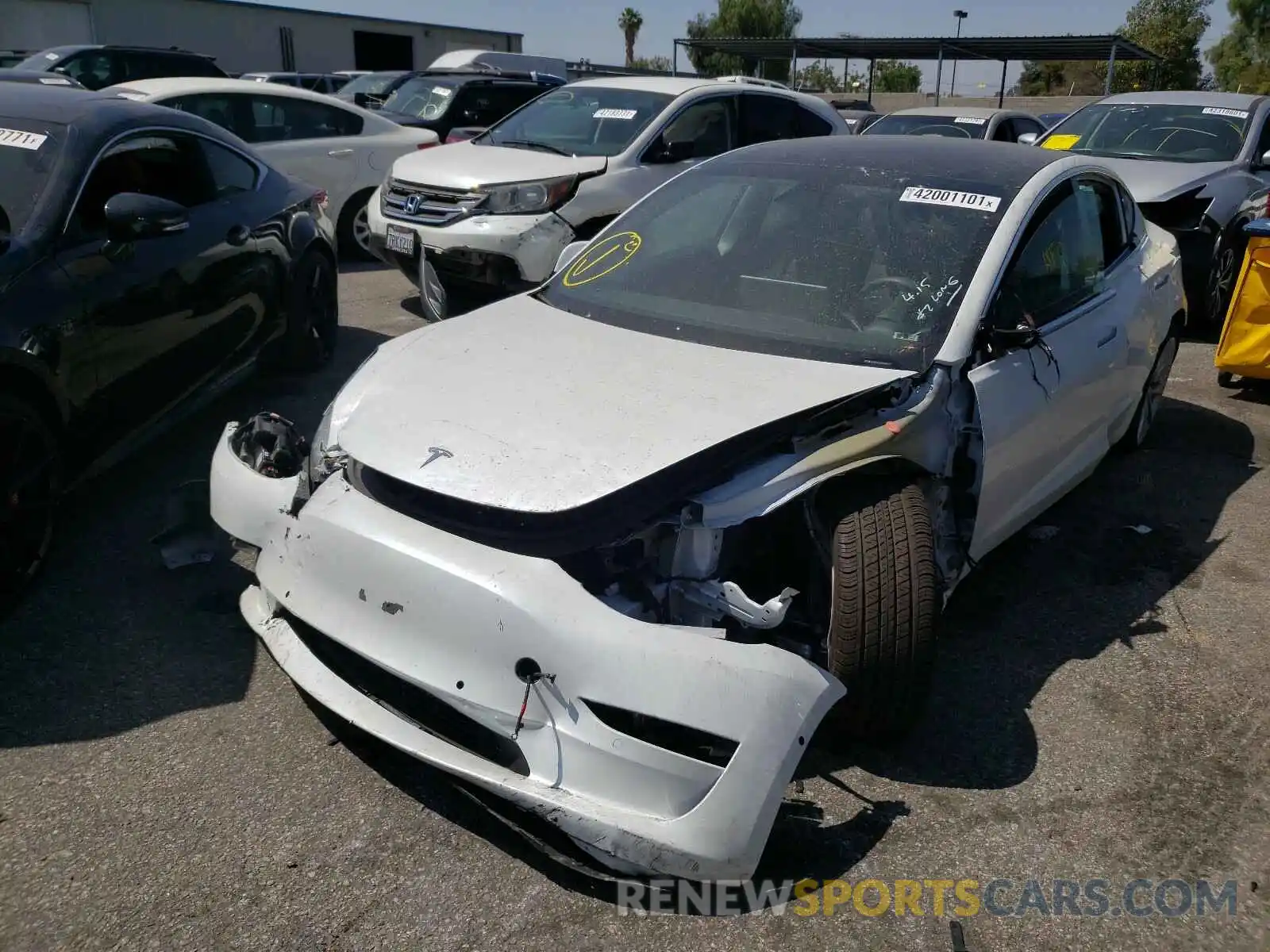 2 Photograph of a damaged car 5YJ3E1EAXLF661451 TESLA MODEL 3 2020