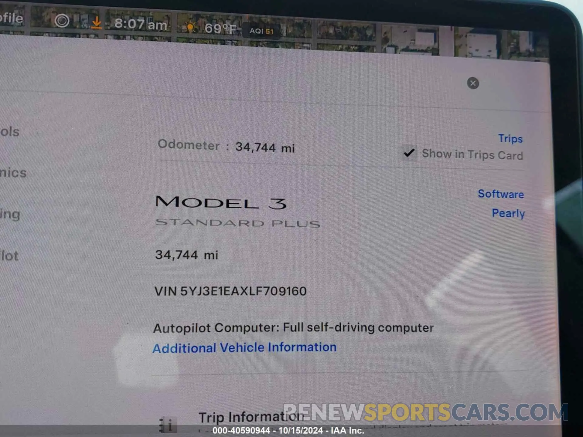 7 Photograph of a damaged car 5YJ3E1EAXLF709160 TESLA MODEL 3 2020