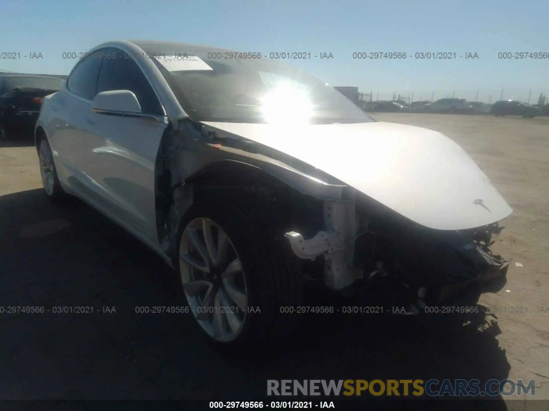 1 Photograph of a damaged car 5YJ3E1EAXLF717727 TESLA MODEL 3 2020