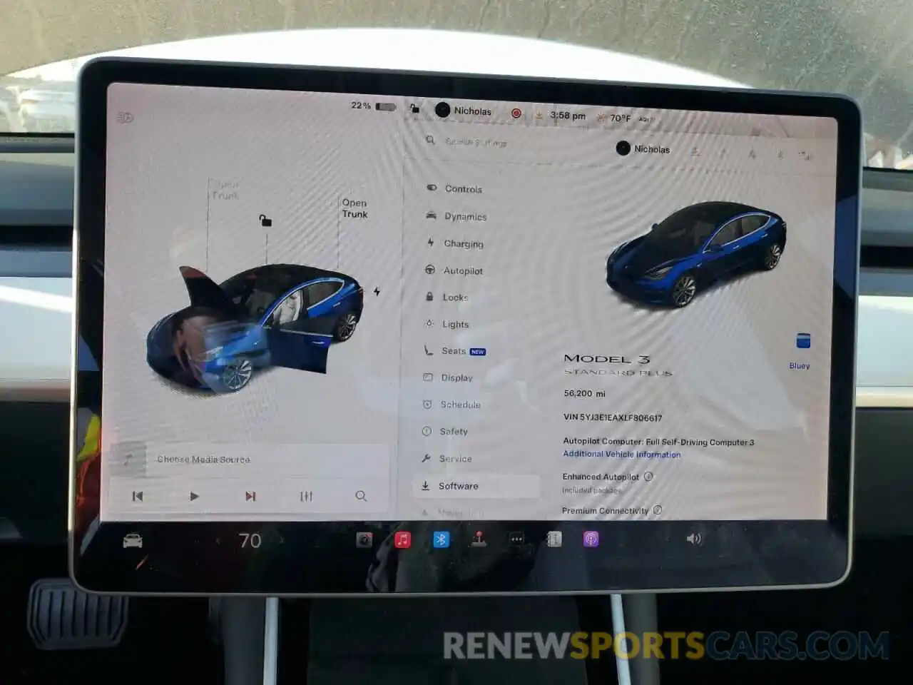 9 Photograph of a damaged car 5YJ3E1EAXLF806617 TESLA MODEL 3 2020