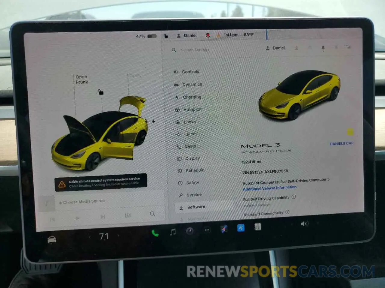9 Photograph of a damaged car 5YJ3E1EAXLF807556 TESLA MODEL 3 2020