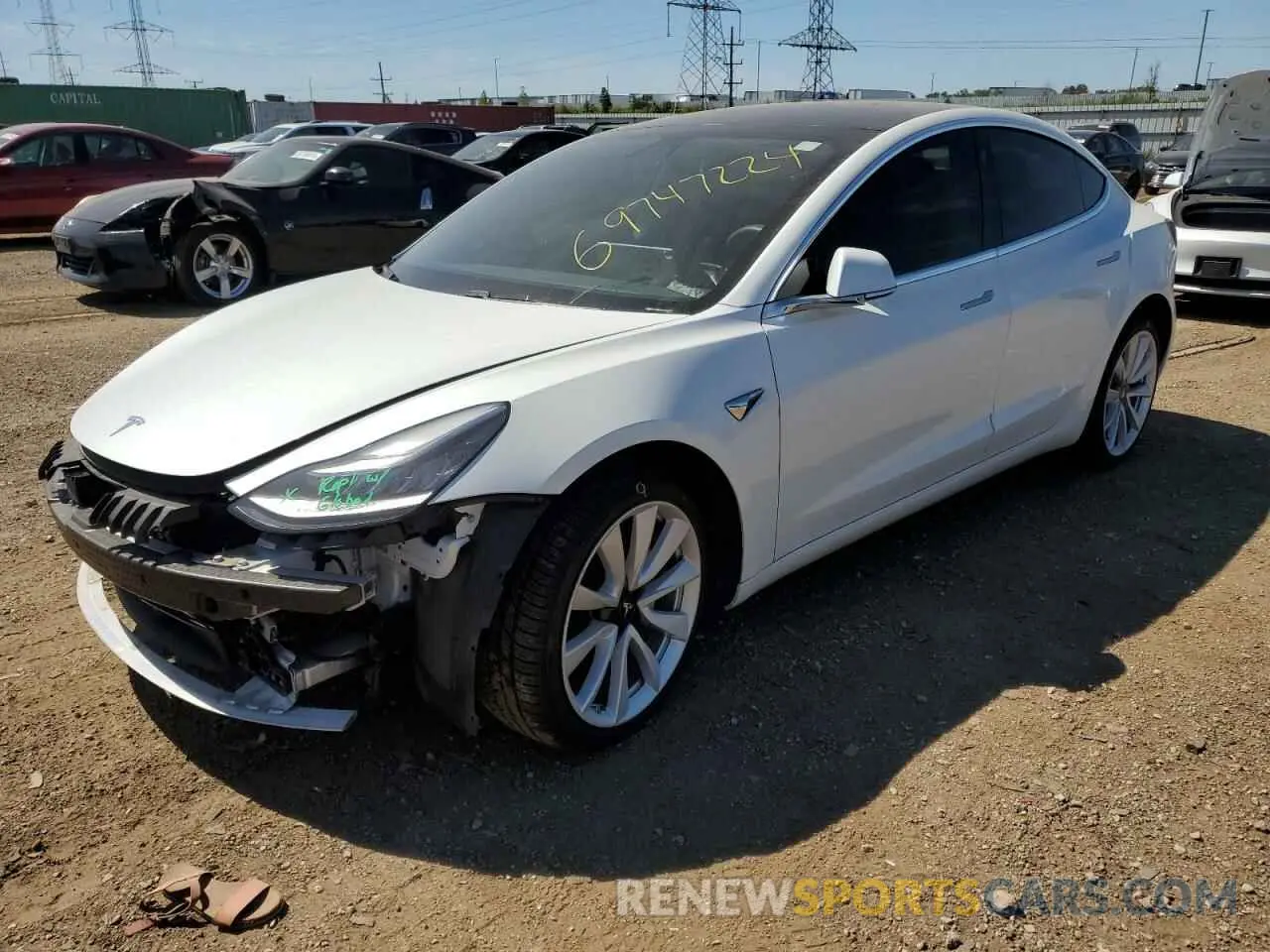 1 Photograph of a damaged car 5YJ3E1EB0LF620951 TESLA MODEL 3 2020