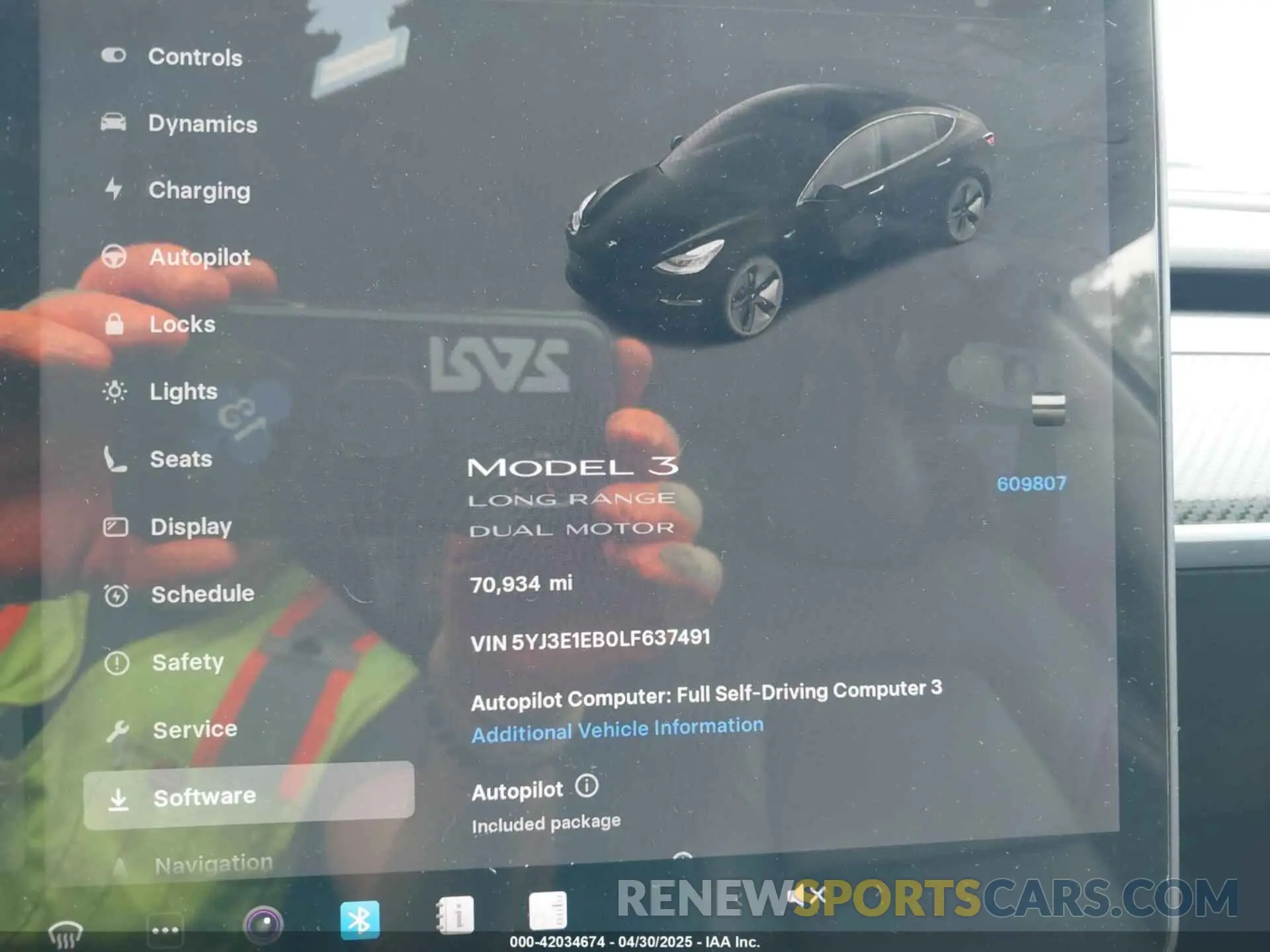 7 Photograph of a damaged car 5YJ3E1EB0LF637491 TESLA MODEL 3 2020