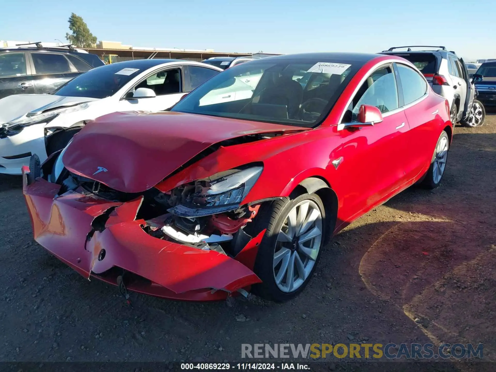 2 Photograph of a damaged car 5YJ3E1EB0LF638432 TESLA MODEL 3 2020