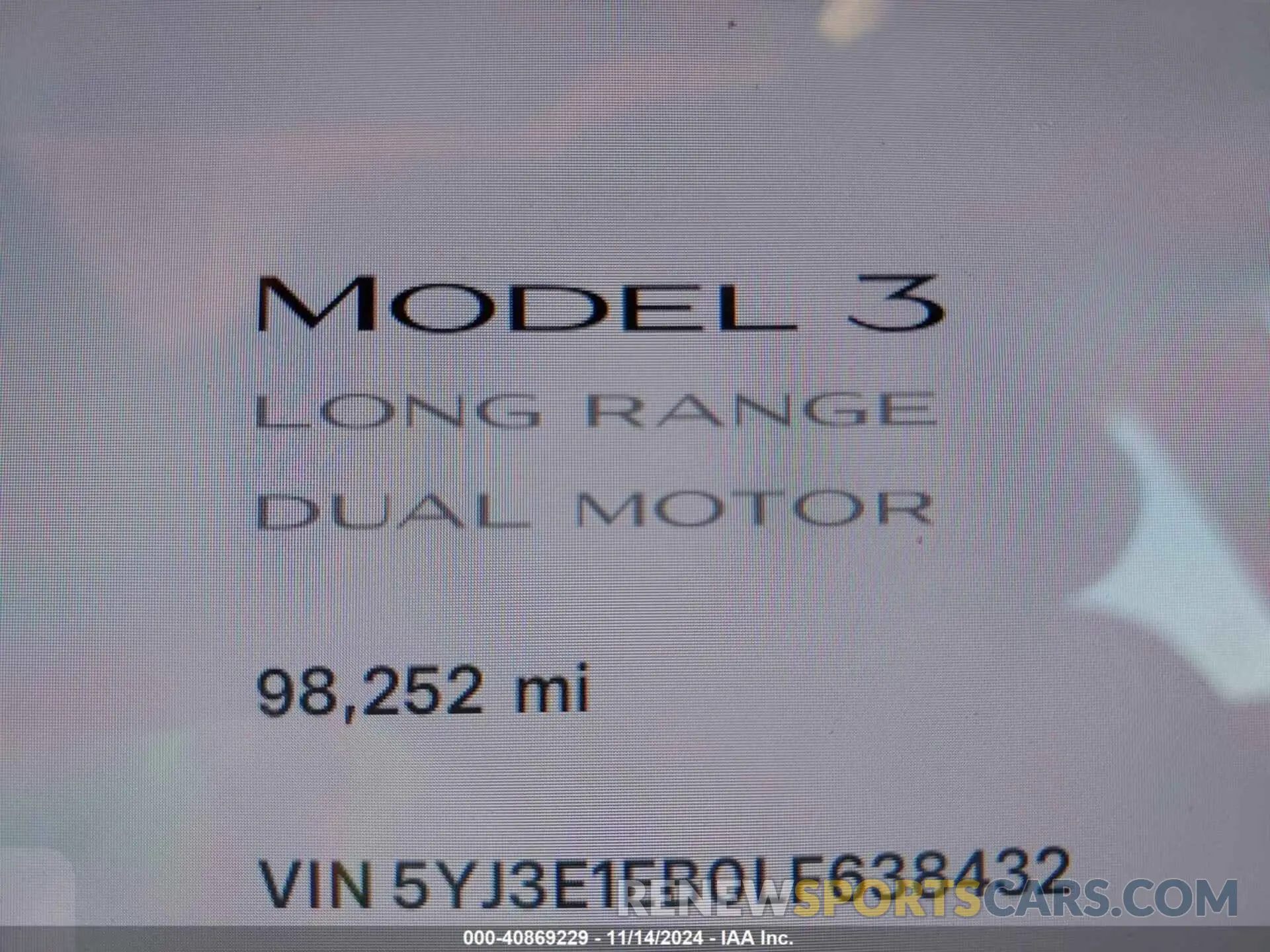 7 Photograph of a damaged car 5YJ3E1EB0LF638432 TESLA MODEL 3 2020