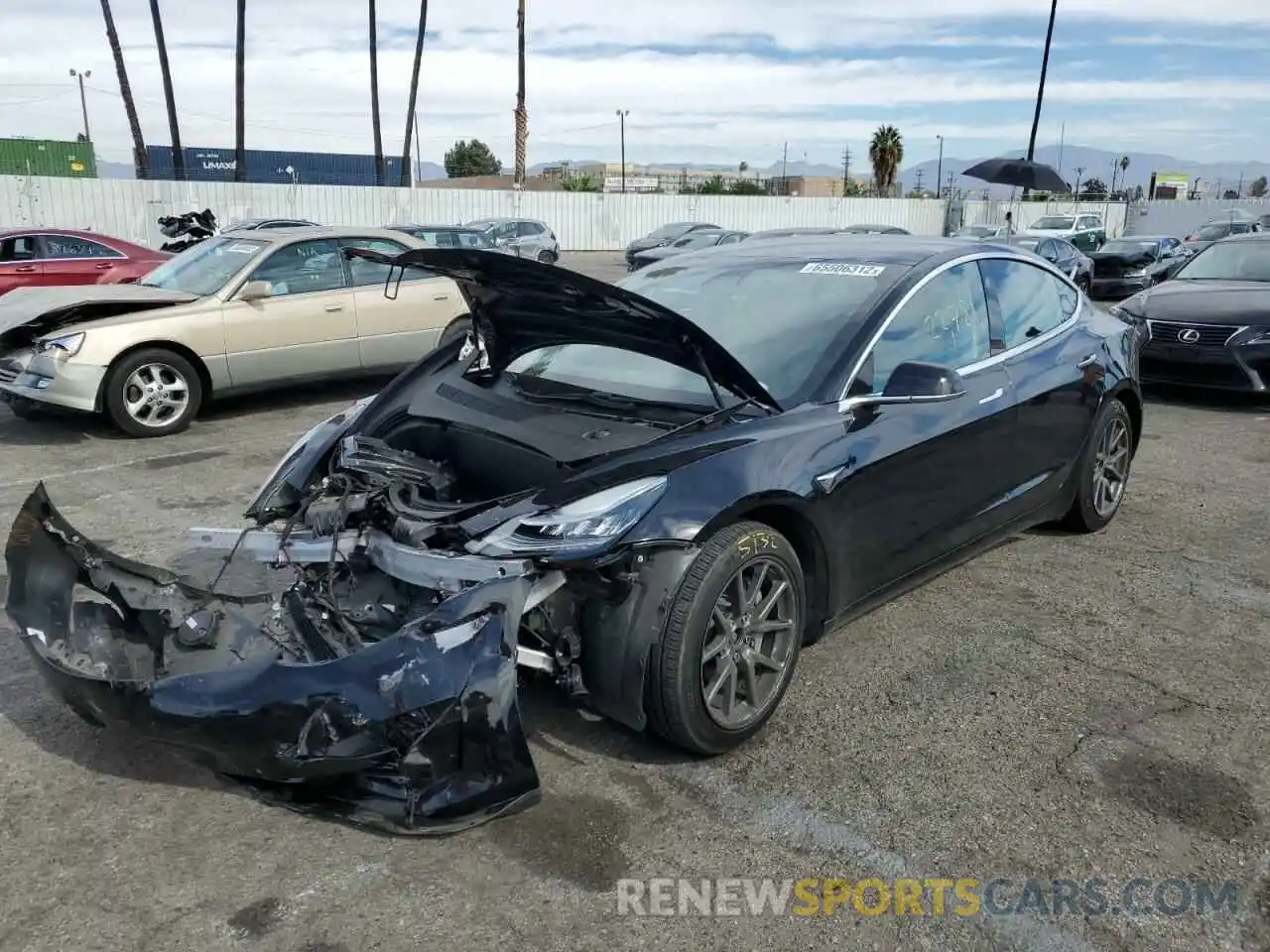 2 Photograph of a damaged car 5YJ3E1EB0LF649527 TESLA MODEL 3 2020