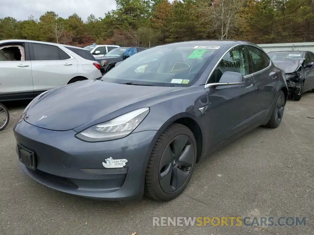 2 Photograph of a damaged car 5YJ3E1EB0LF717521 TESLA MODEL 3 2020