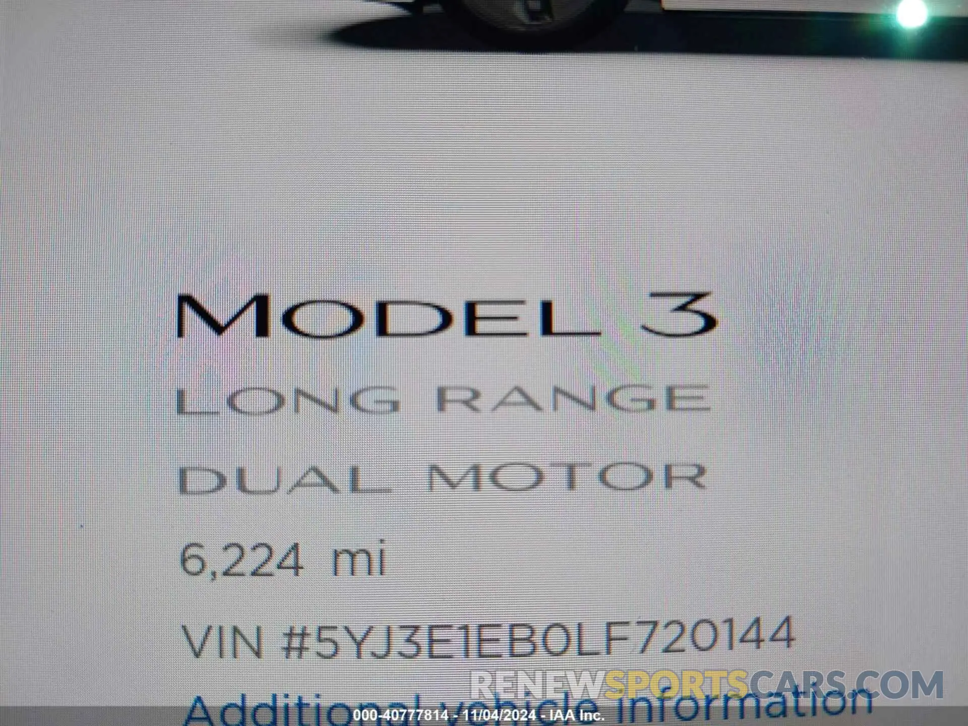 14 Photograph of a damaged car 5YJ3E1EB0LF720144 TESLA MODEL 3 2020
