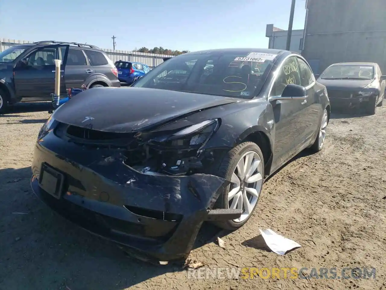 2 Photograph of a damaged car 5YJ3E1EB0LF783034 TESLA MODEL 3 2020